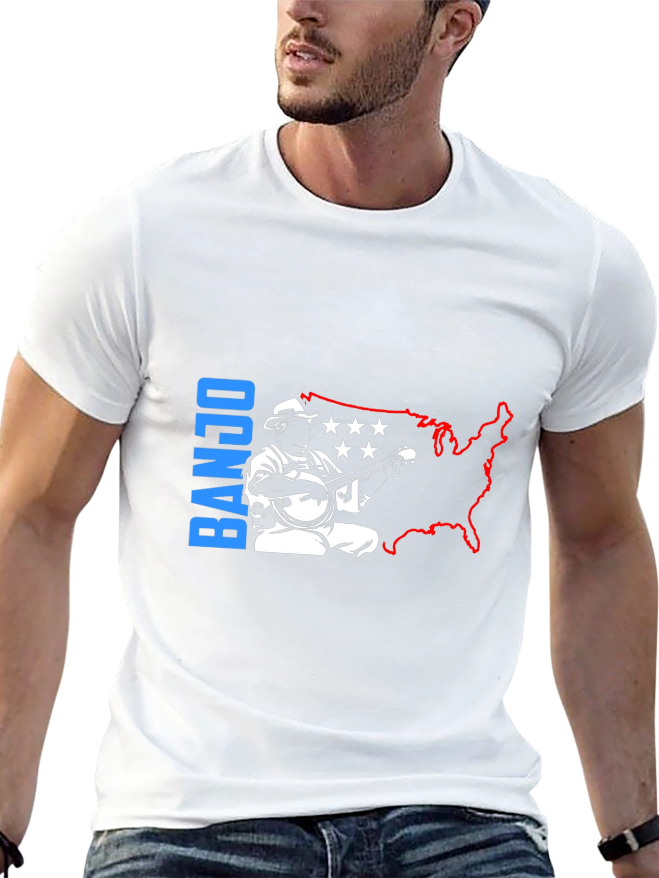 Banjo Musician T-Shirt - USA Patriotic Design