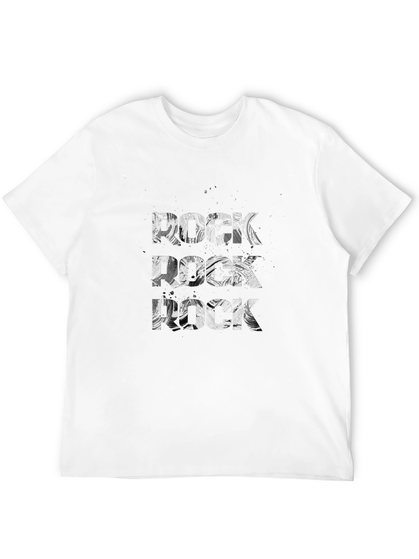 Rock T-Shirt Black Cotton Tee Graphic Print