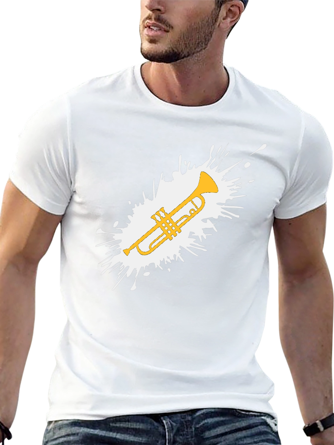 Trumpet Splash Graphic T-Shirt - Music Lovers Tee