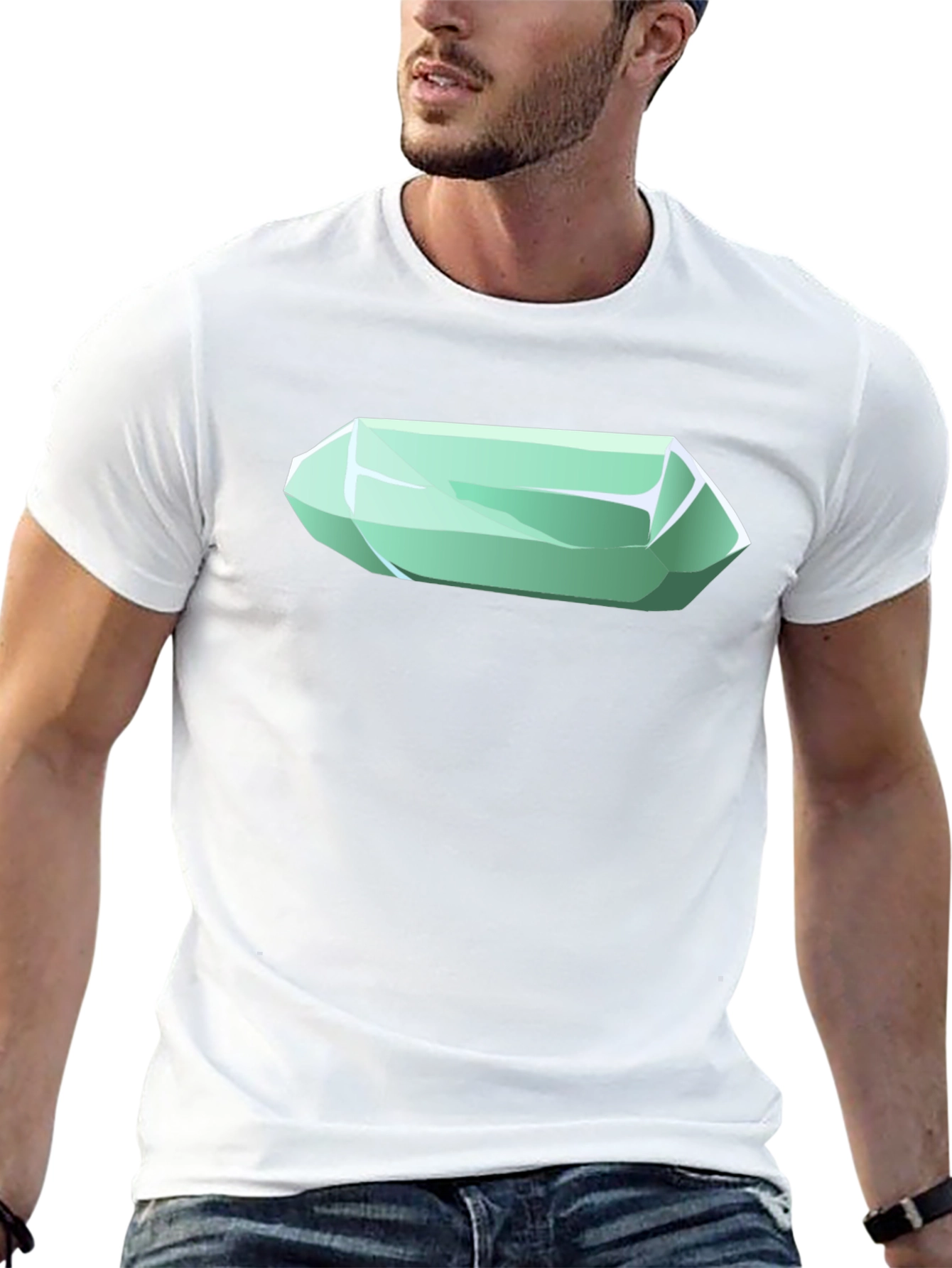 Geometric Crystal Graphic Tee - Stylish Mens Black T-Shirt
