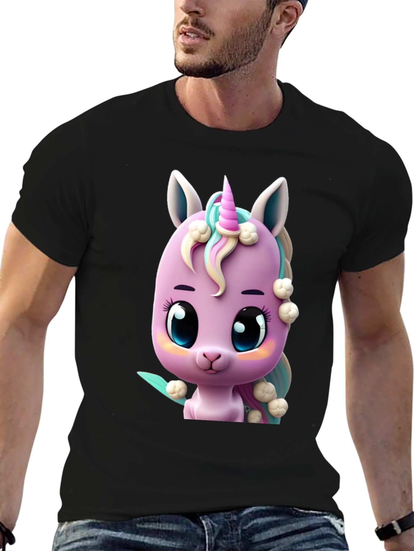 Cute Cartoon Unicorn Graphic T-Shirt