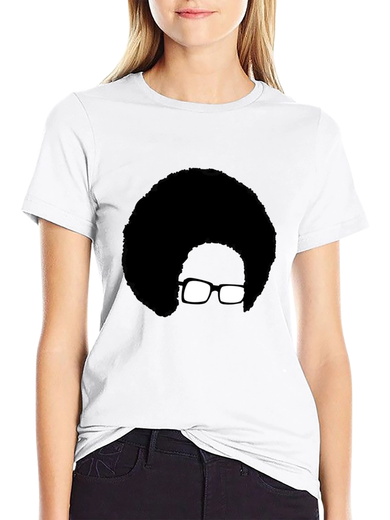 Retro Afro Silhouette Graphic Tee - Stylish Black T-Shirt