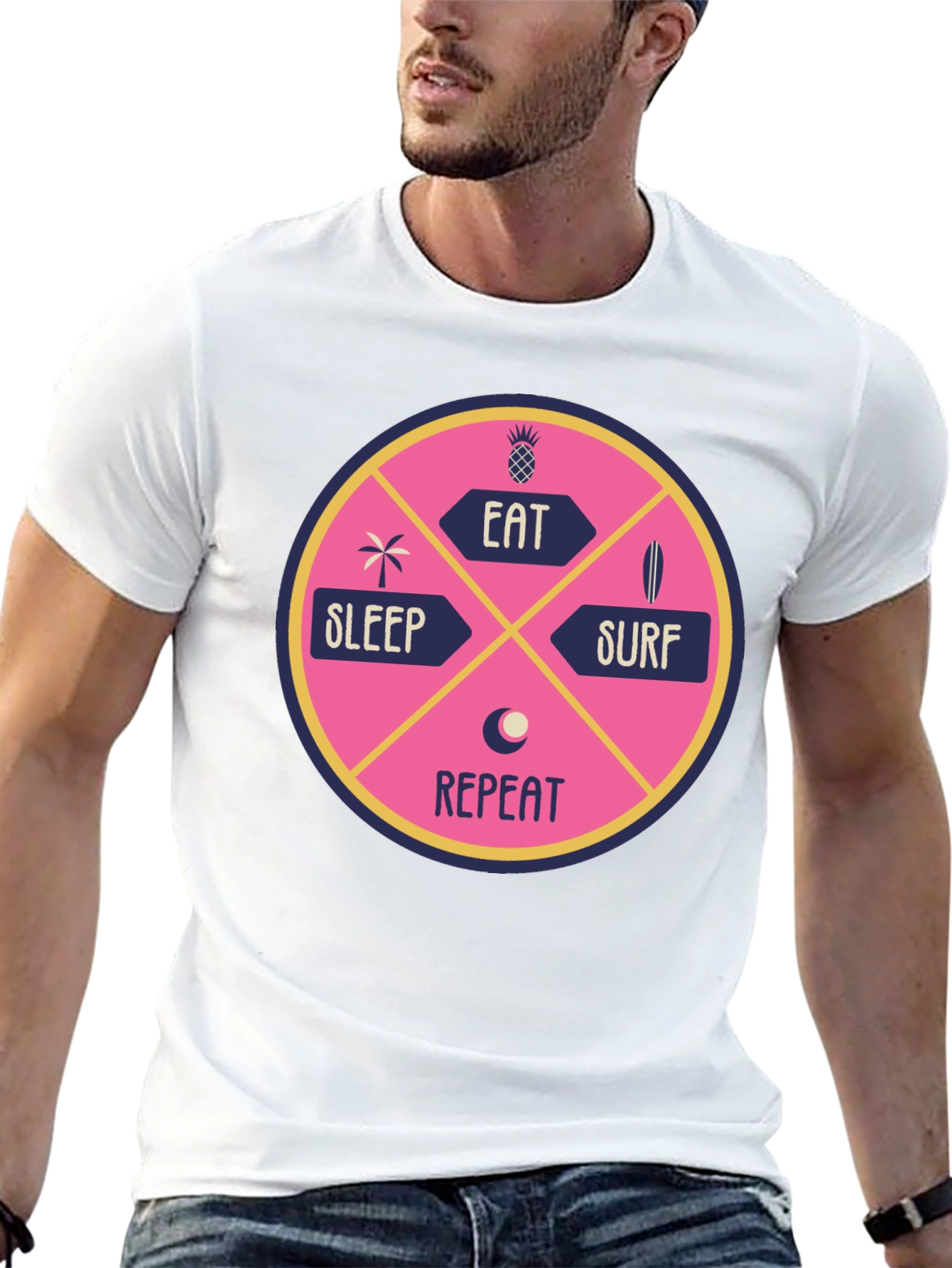 Eat Sleep Surf Repeat Graphic T-Shirt