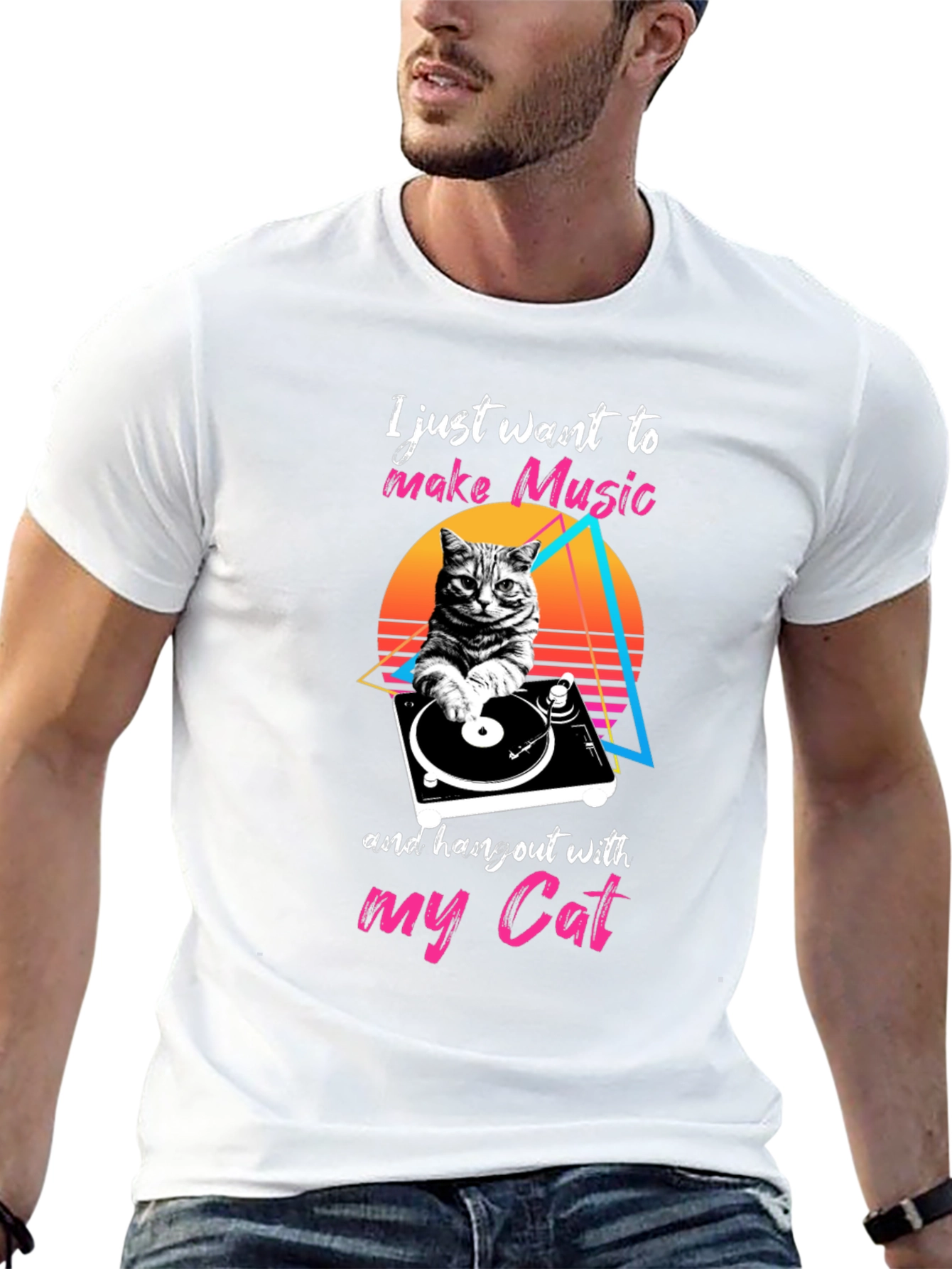 Music Cat Graphic T-Shirt