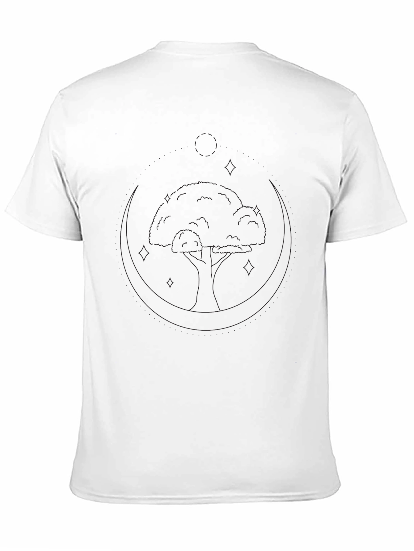 Mens Black Graphic Tee - Moonlit Mushroom