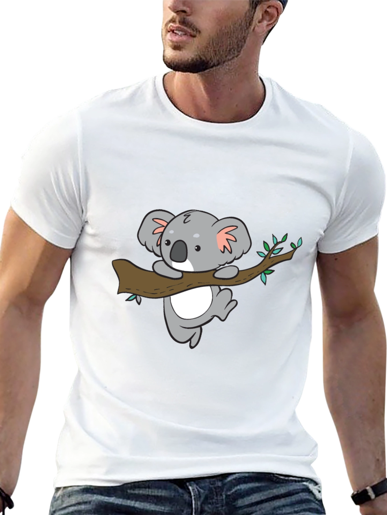Cute Koala Bear Graphic Black T-Shirt