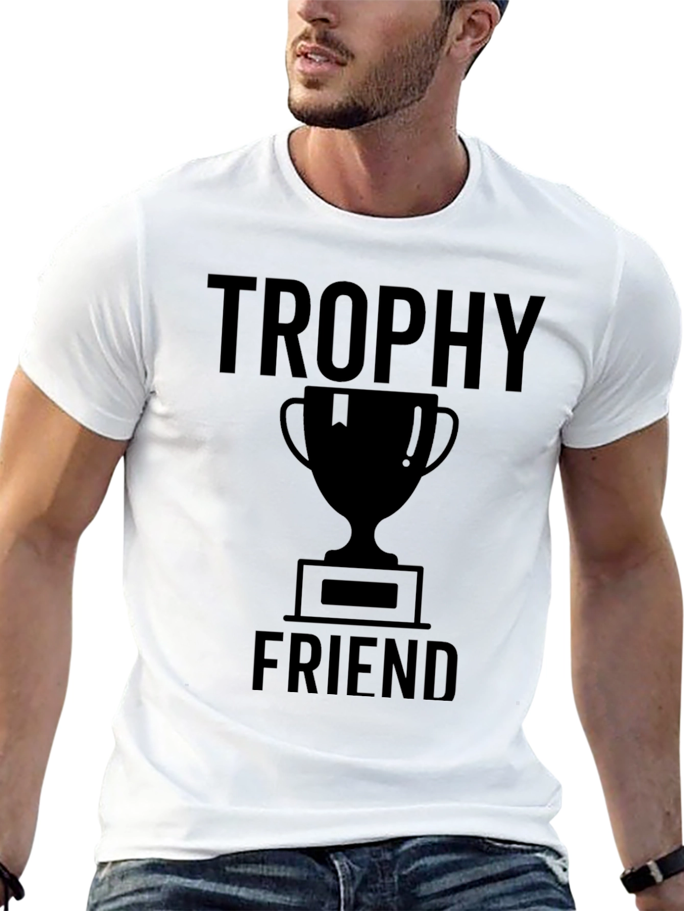 Trophy Friend Graphic Tee - Black Crew Neck