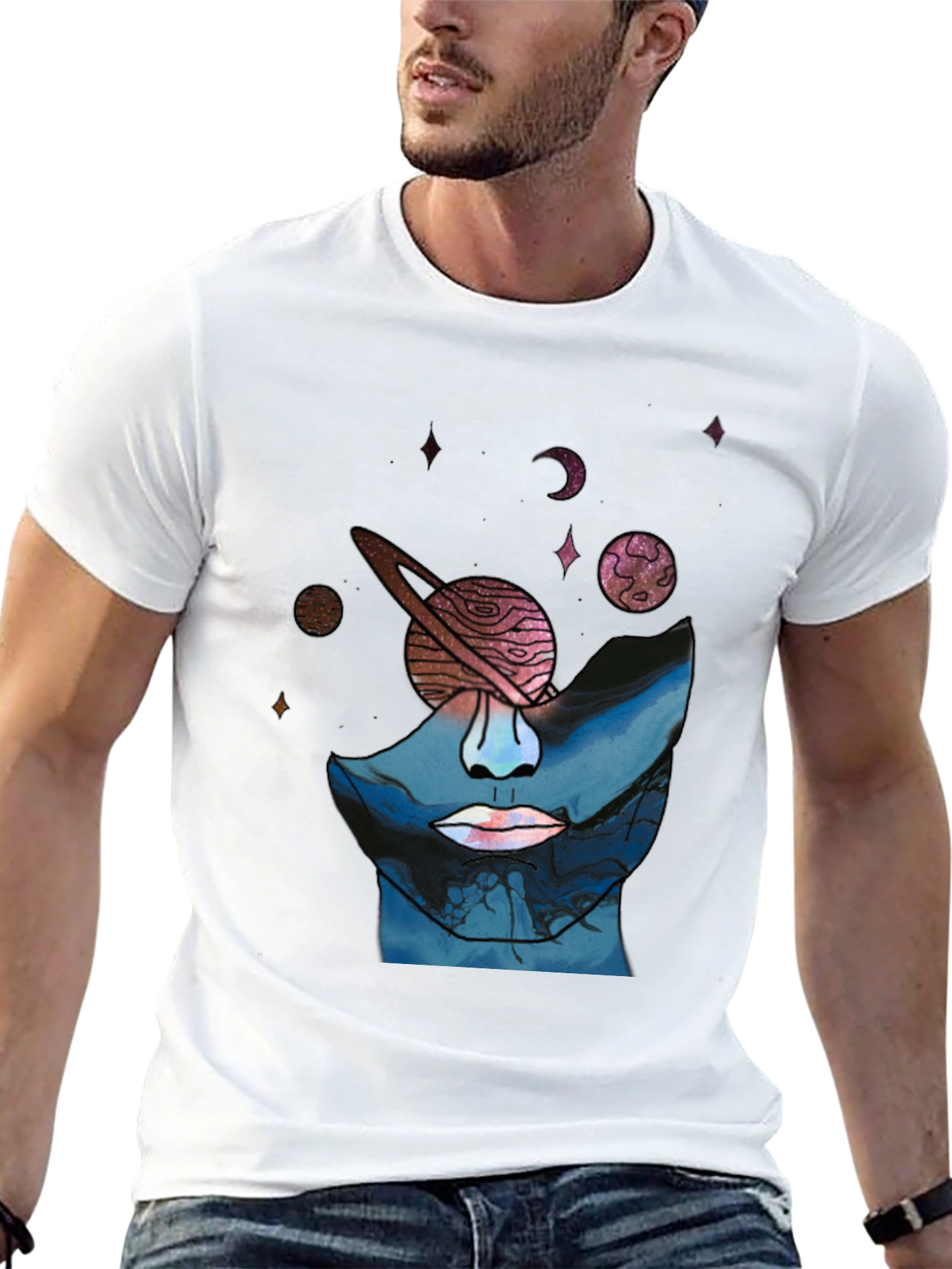 Cosmic Mind Graphic T-Shirt - Unique Universe Design
