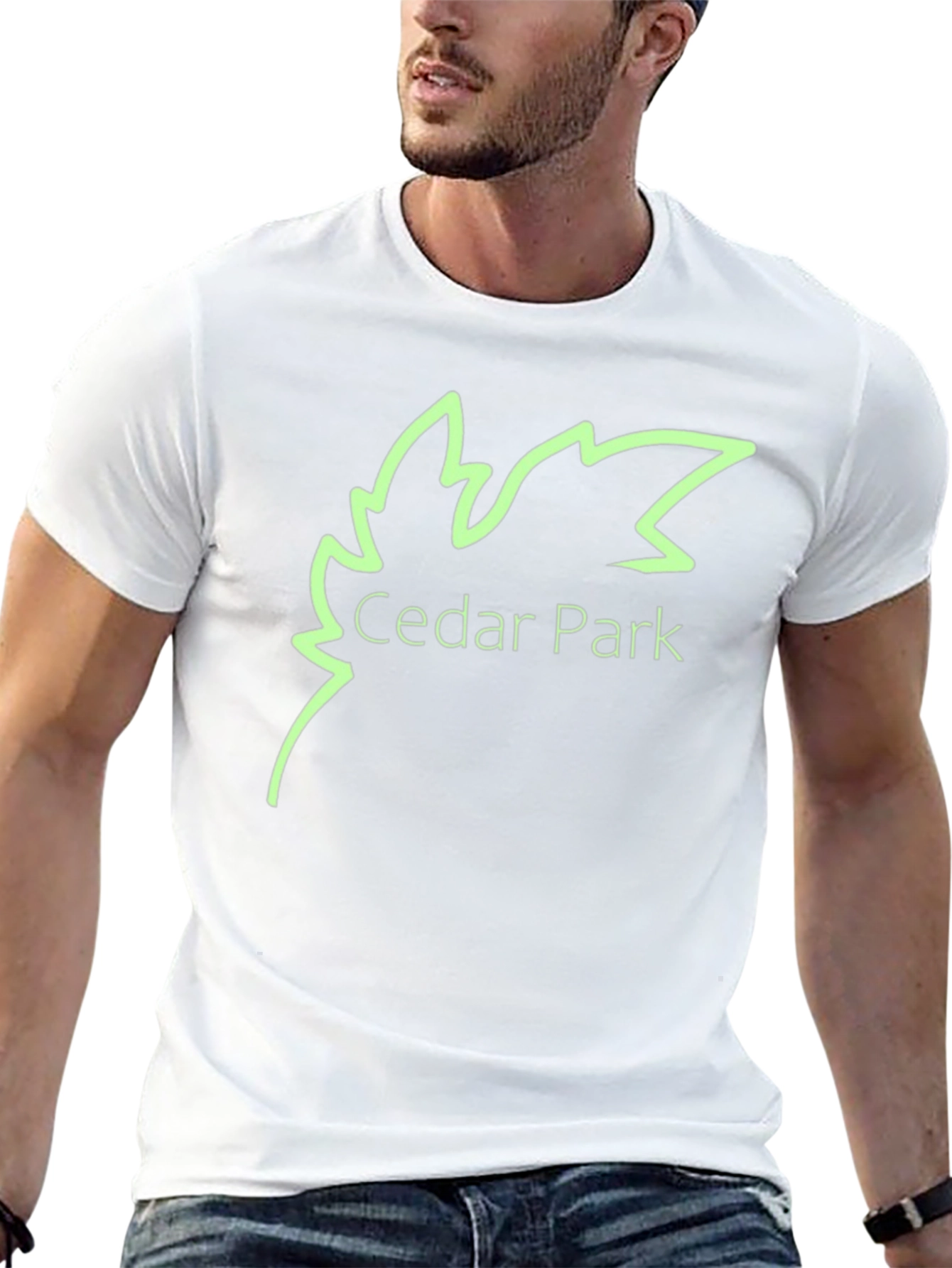 Cedar Park Leaf Logo Black T-Shirt