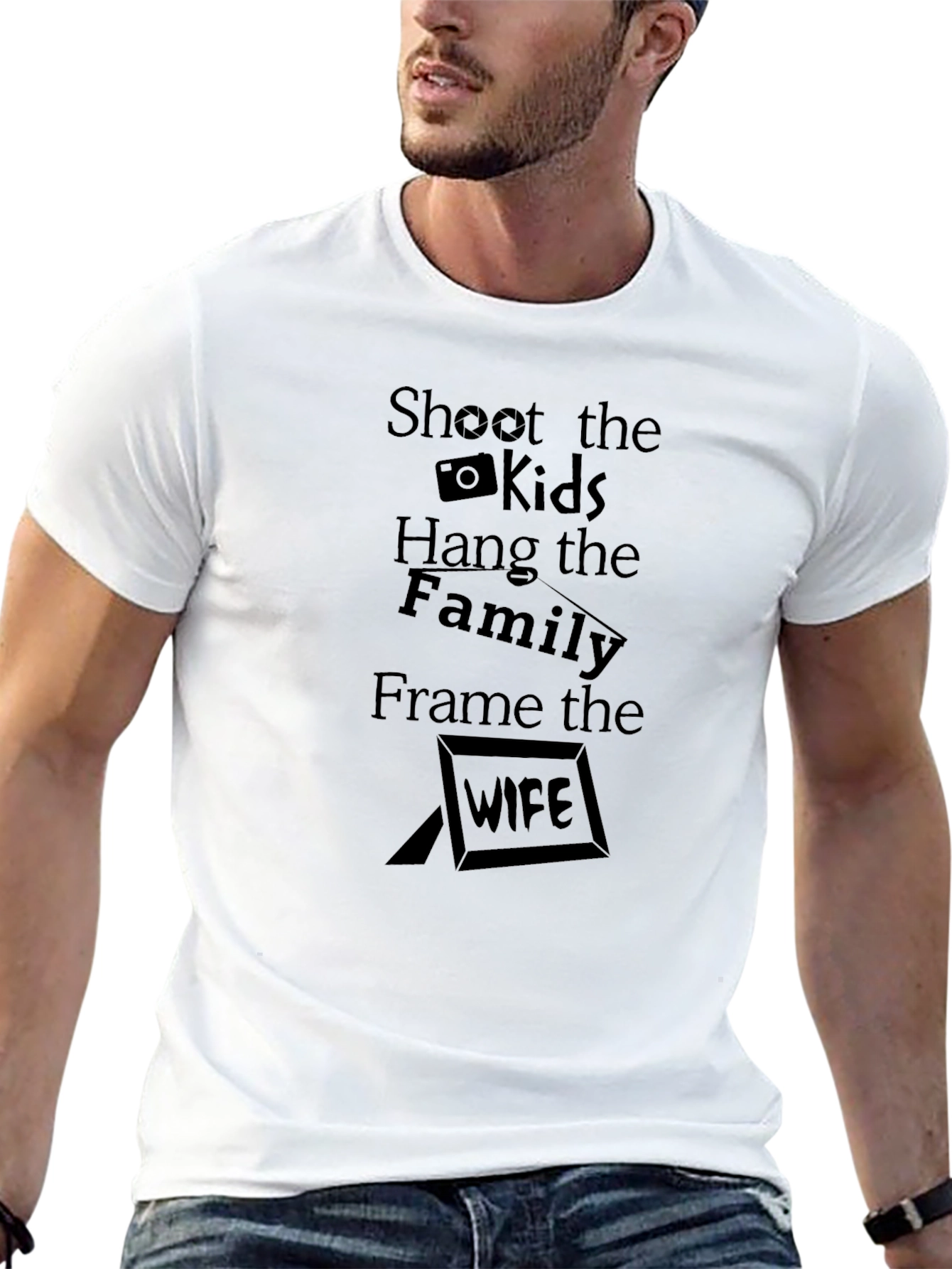 Shoot the Kids Family Wife Funny Graphic T-Shirt
