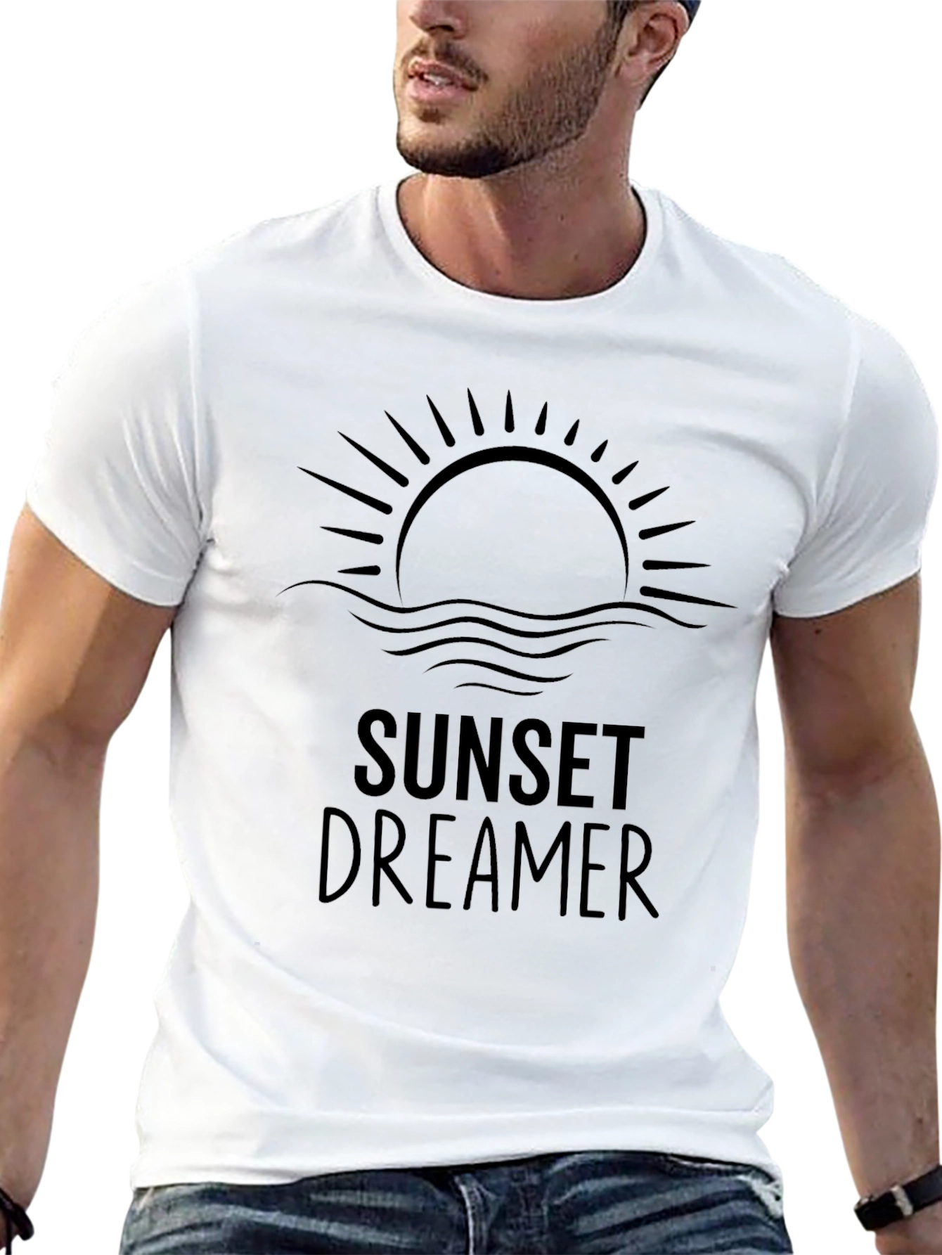 Sunset Dreamer Graphic Tee - Black