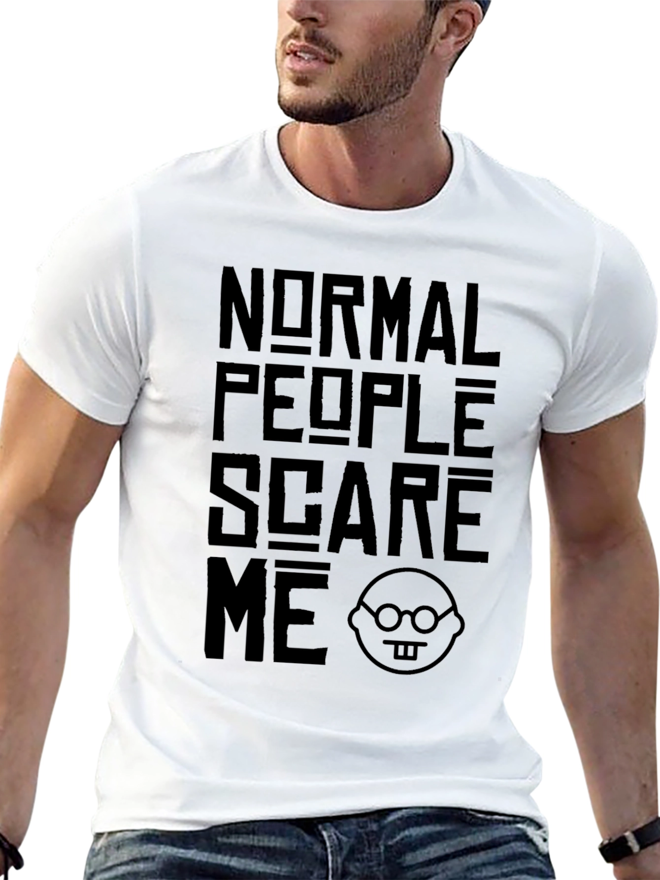Normal People Scare Me Graphic T-Shirt - Black