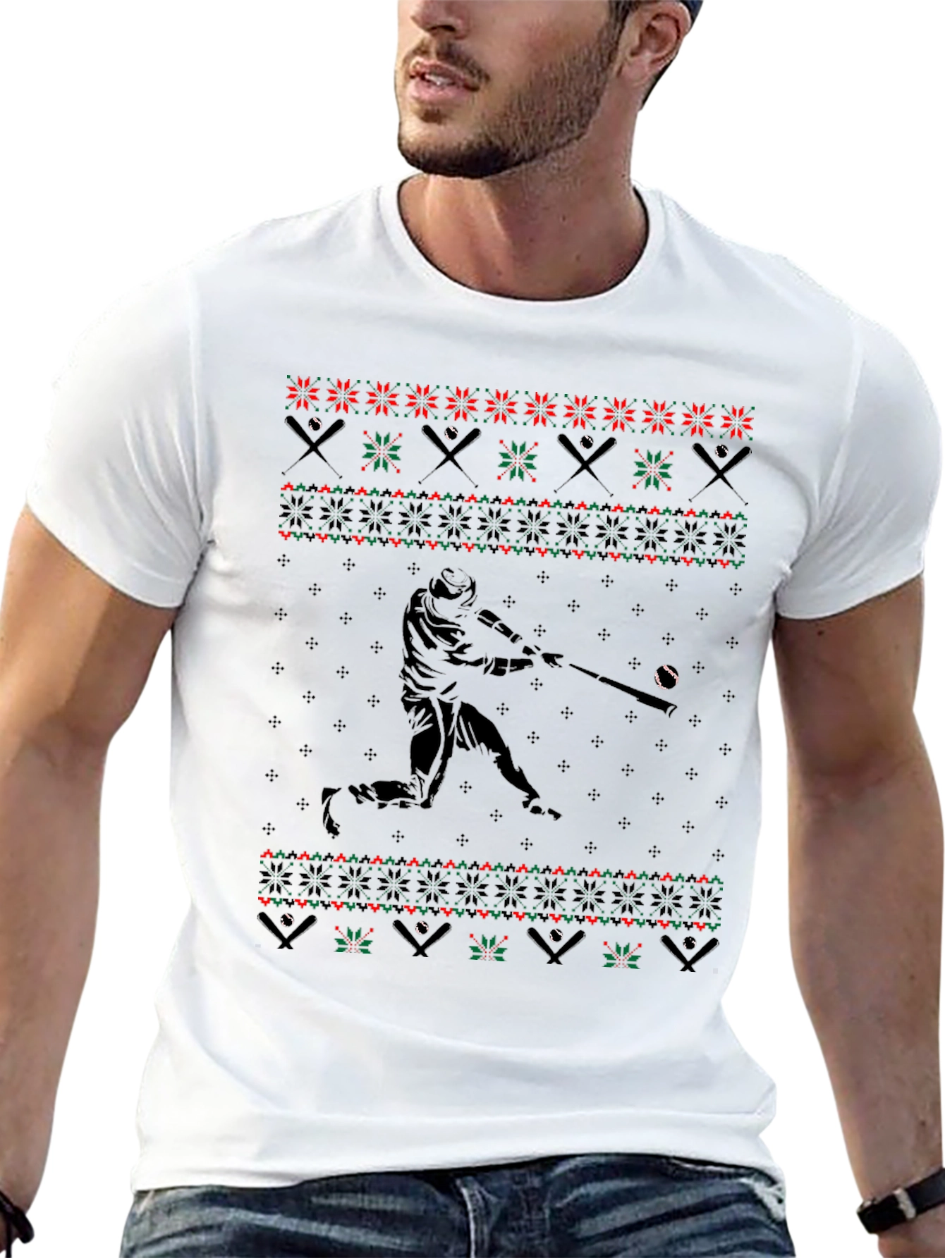 Baseball Ugly Christmas Sweater T-Shirt