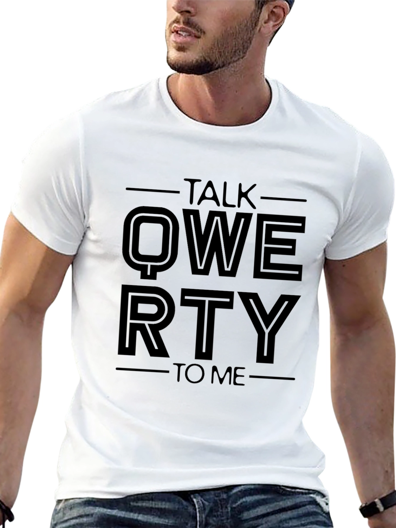 Talk QWERTY to Me Black Graphic Tee