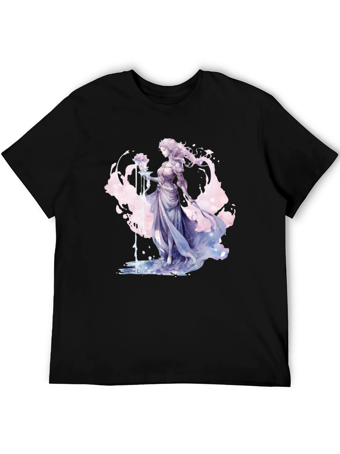 Fantasy Goddess Graphic Black T-Shirt