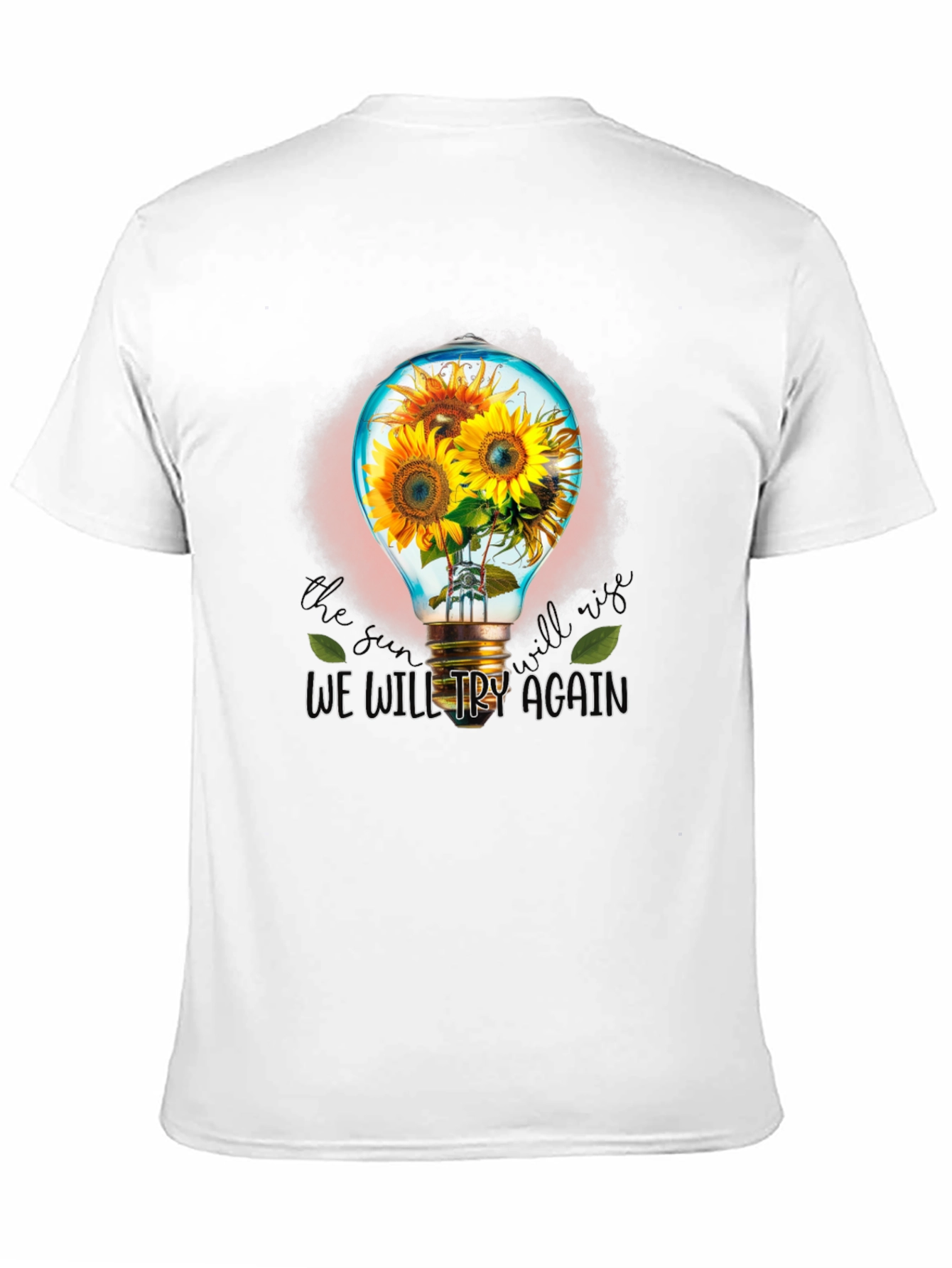 Sunflower Lightbulb Graphic T-Shirt - Try Again Design