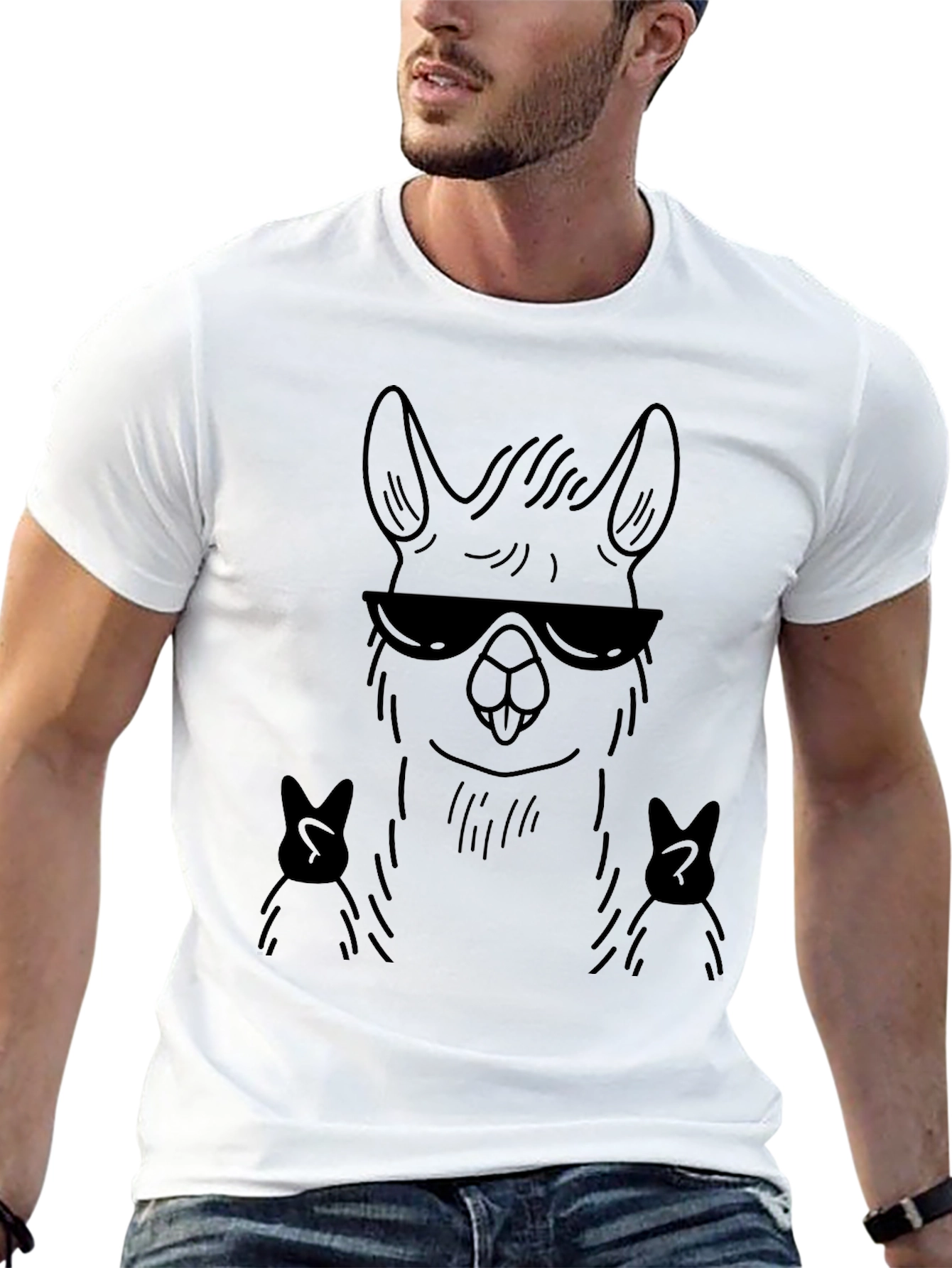Cool Llama Graphic Tee - Black T-Shirt