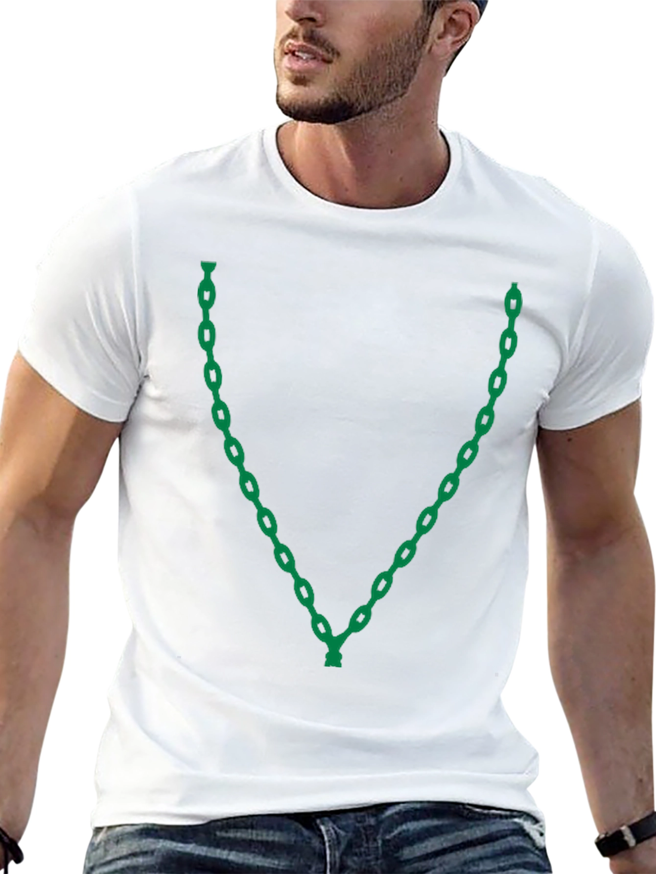 Green Chain Graphic Black T-Shirt
