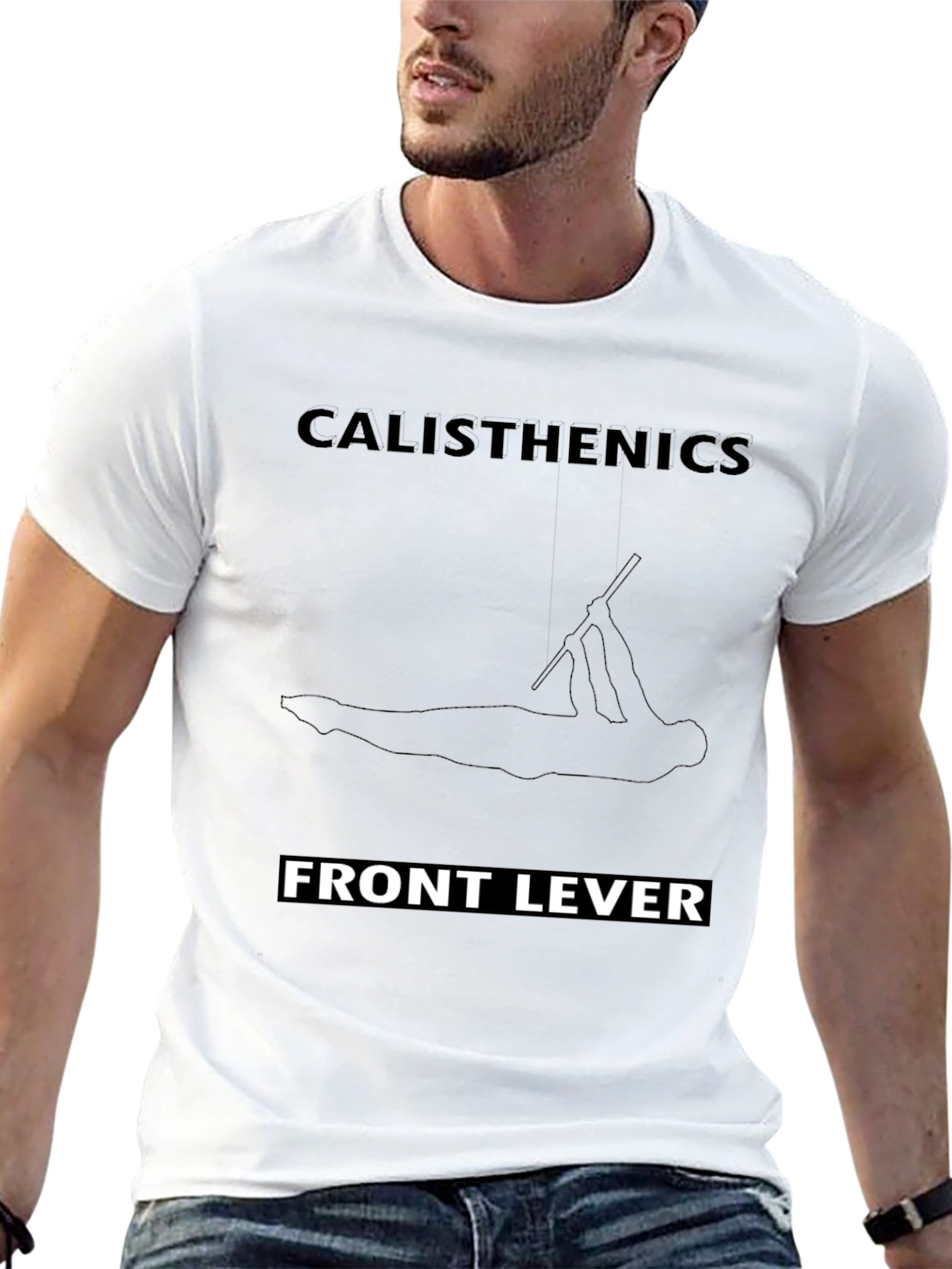 Calisthenics Front Lever T-Shirt Black
