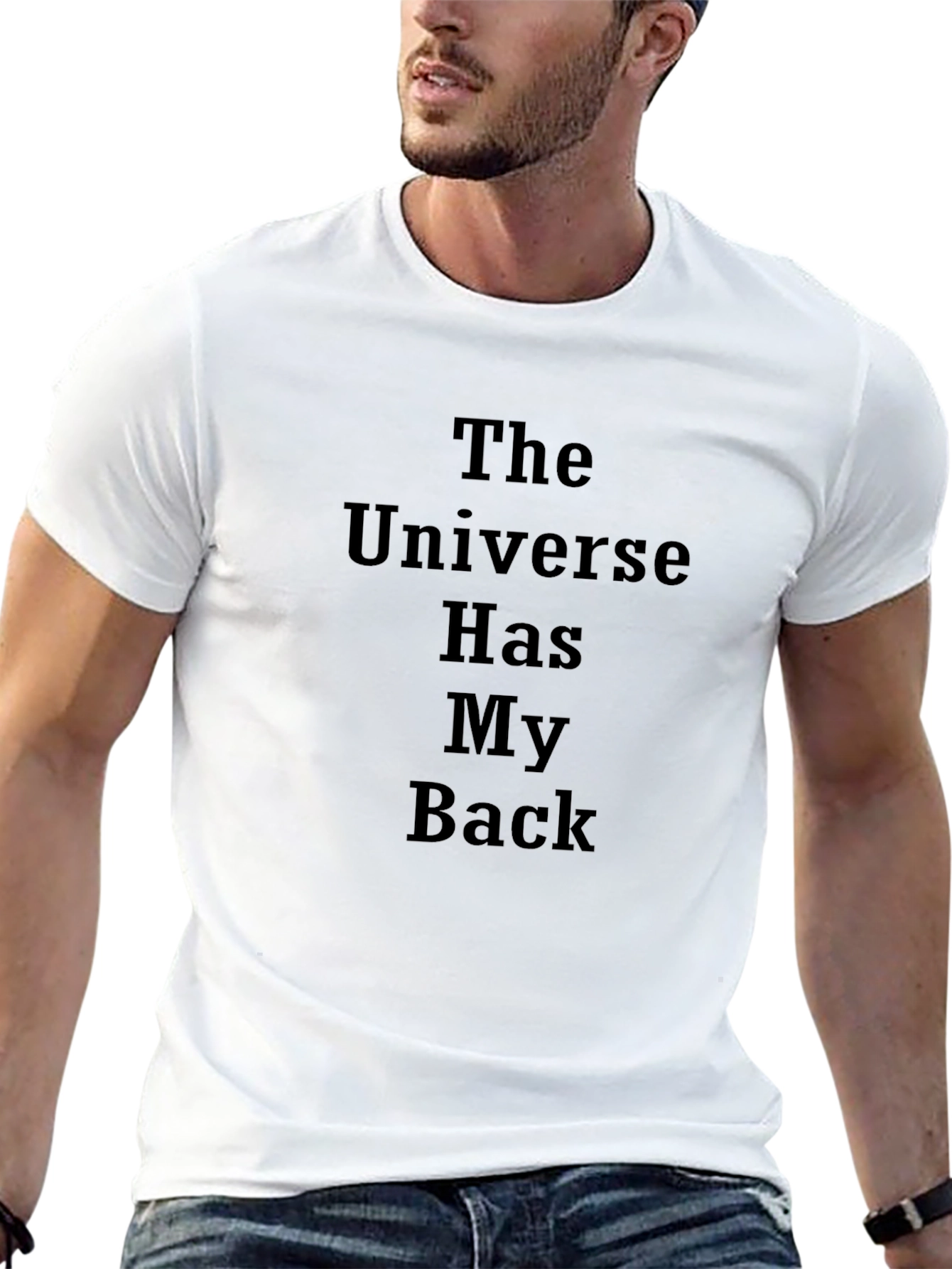 The Universe Has My Back Black Graphic Tee