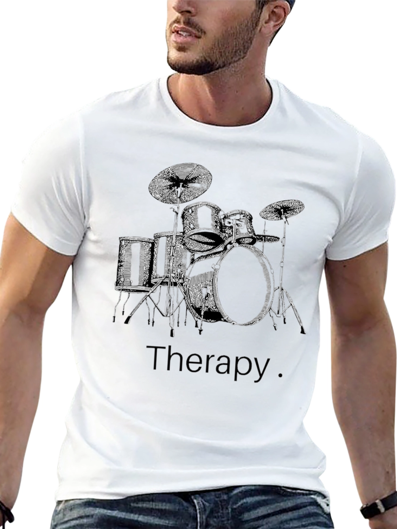 Drum Set Therapy T-Shirt - Musician Tee