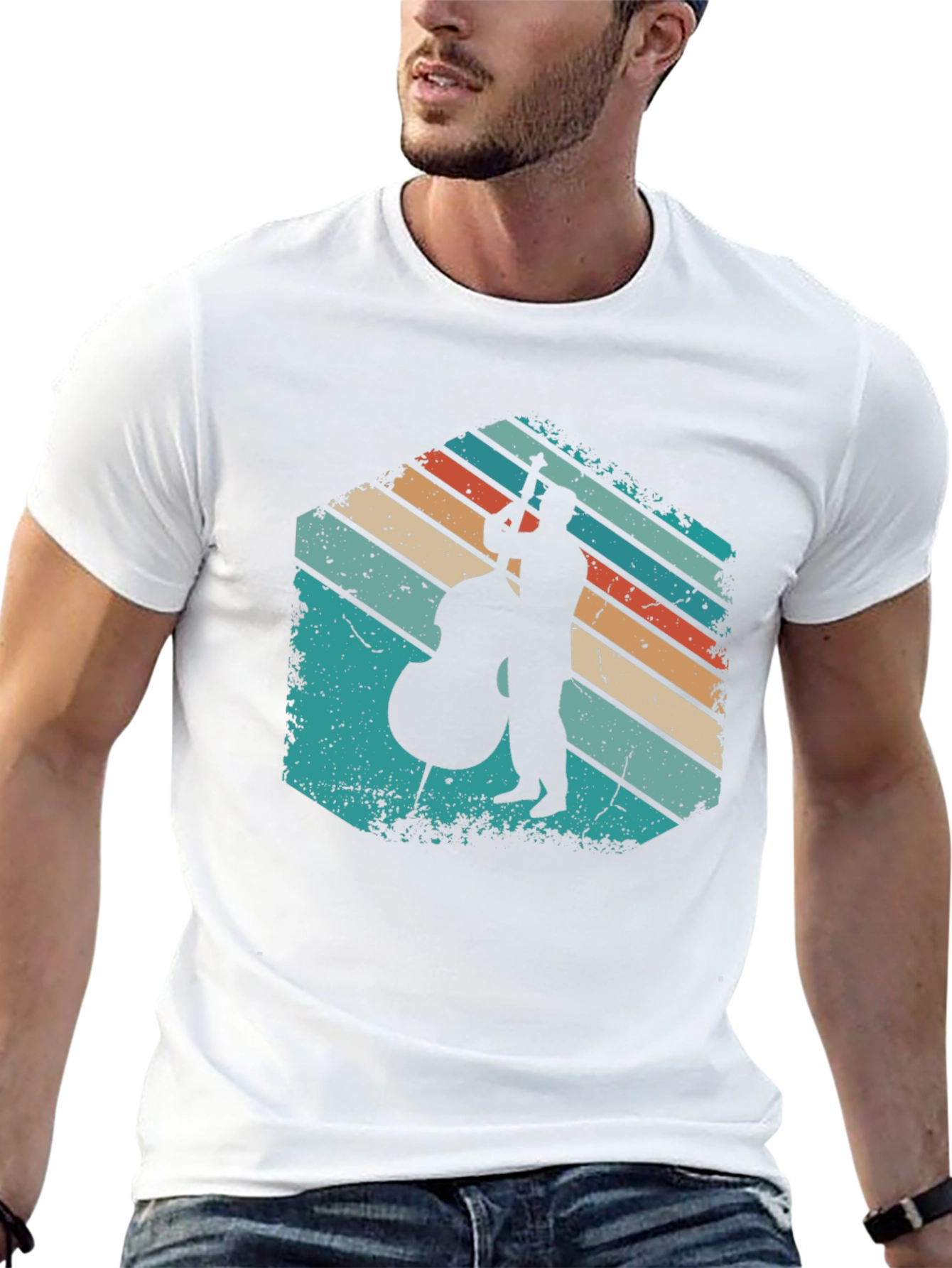Retro Bassist Silhouette T-Shirt