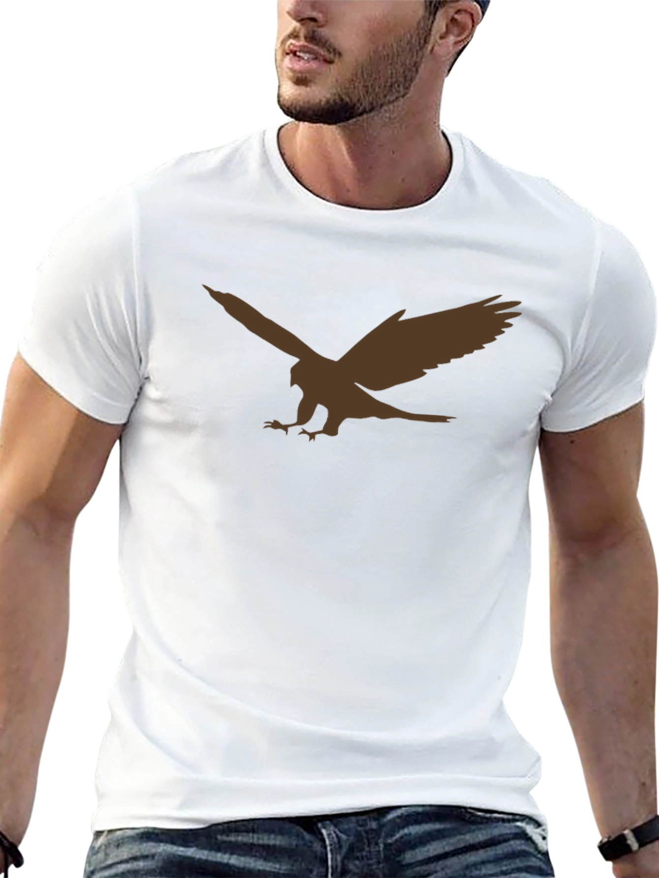 Black T-Shirt with Eagle Graphic