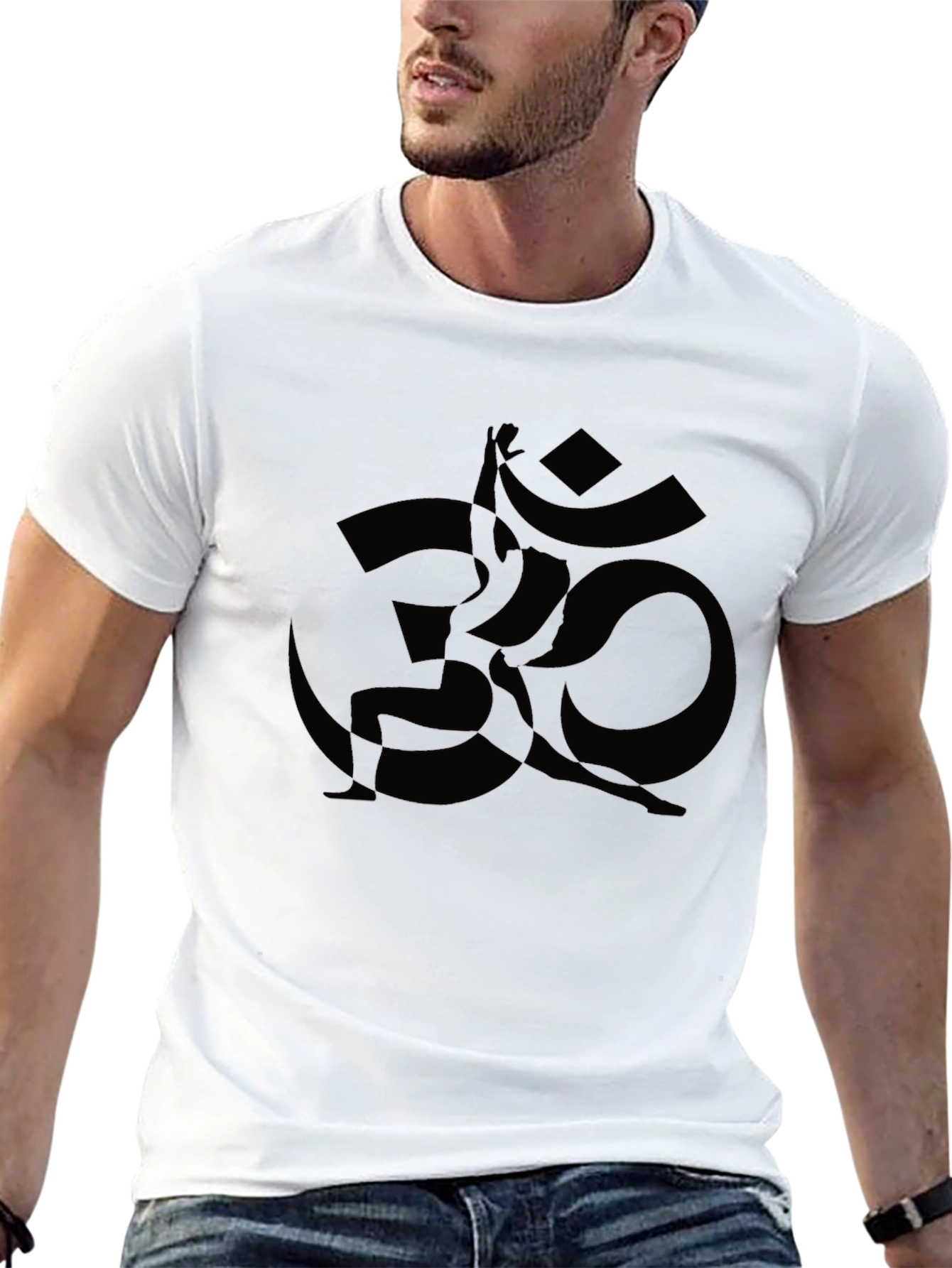 Black Yoga Om Symbol T-Shirt for Men
