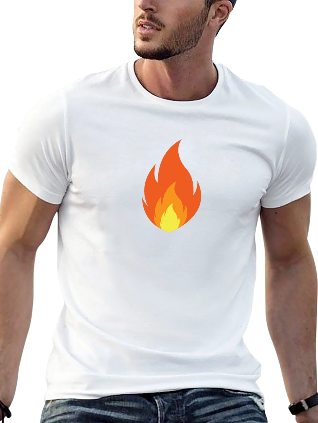 Flame Graphic Black T-Shirt - Casual Style