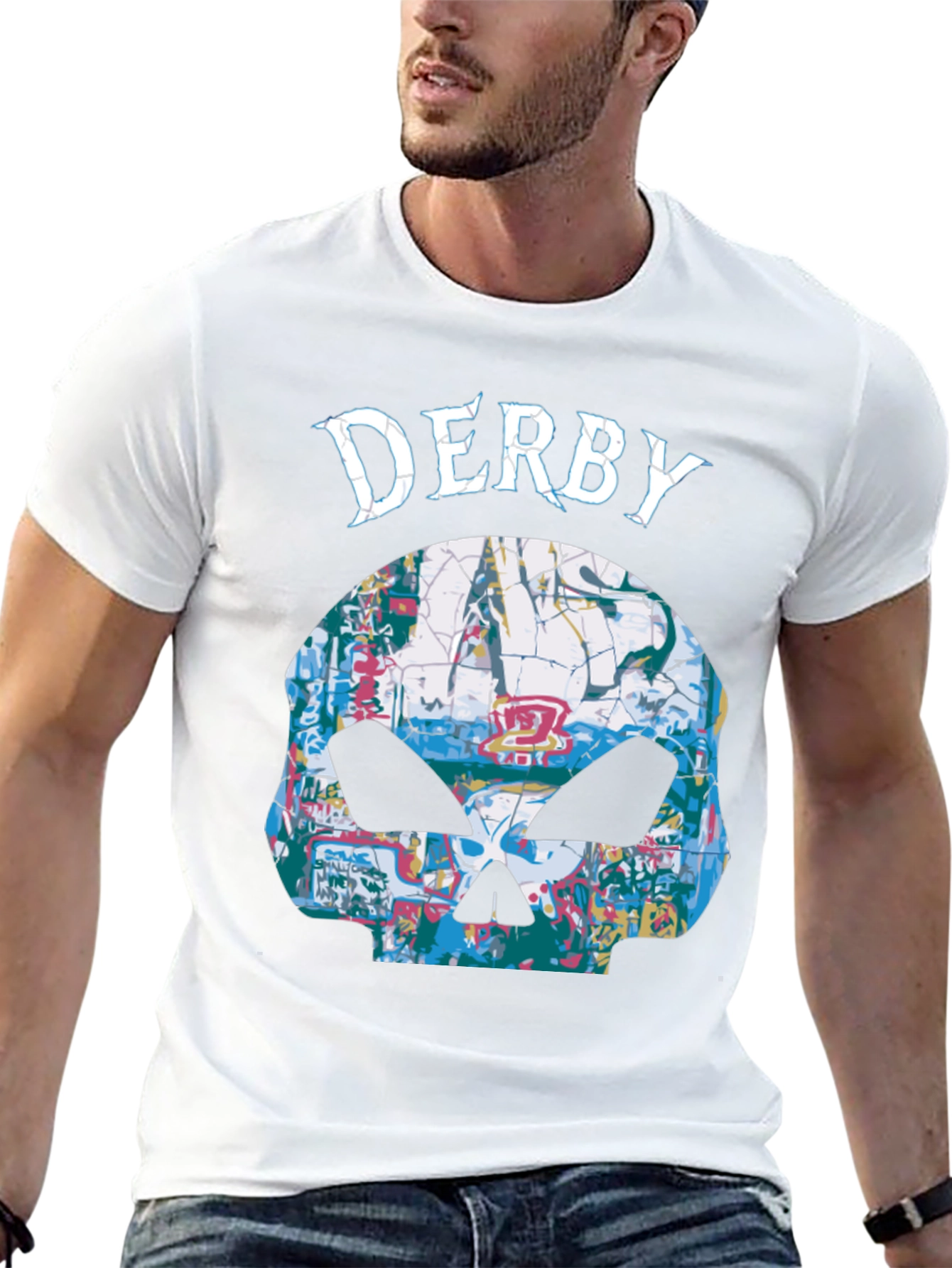 Derby Skull Graphic T-Shirt - Mens Black Tee