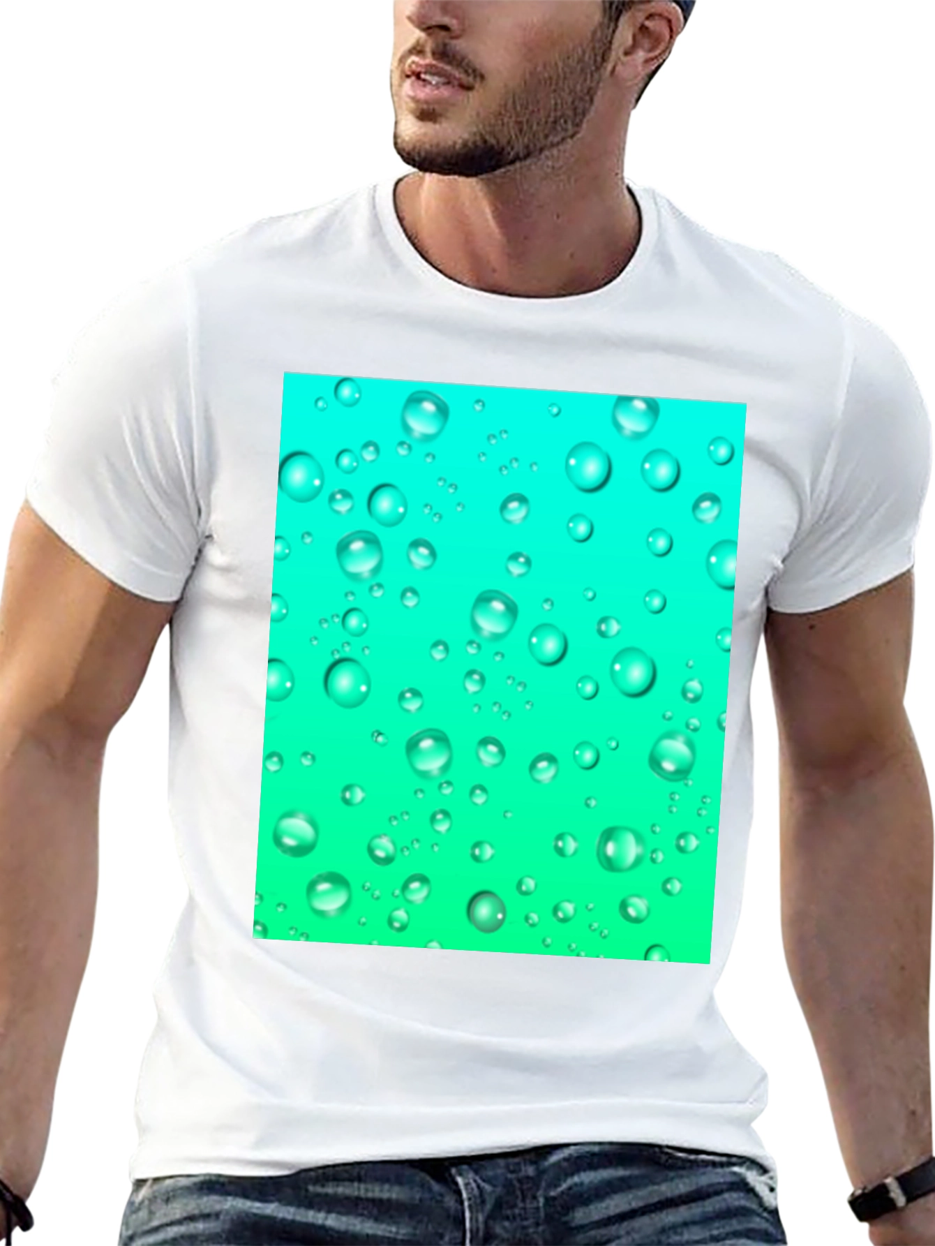 Aqua Bubbles Black T-Shirt