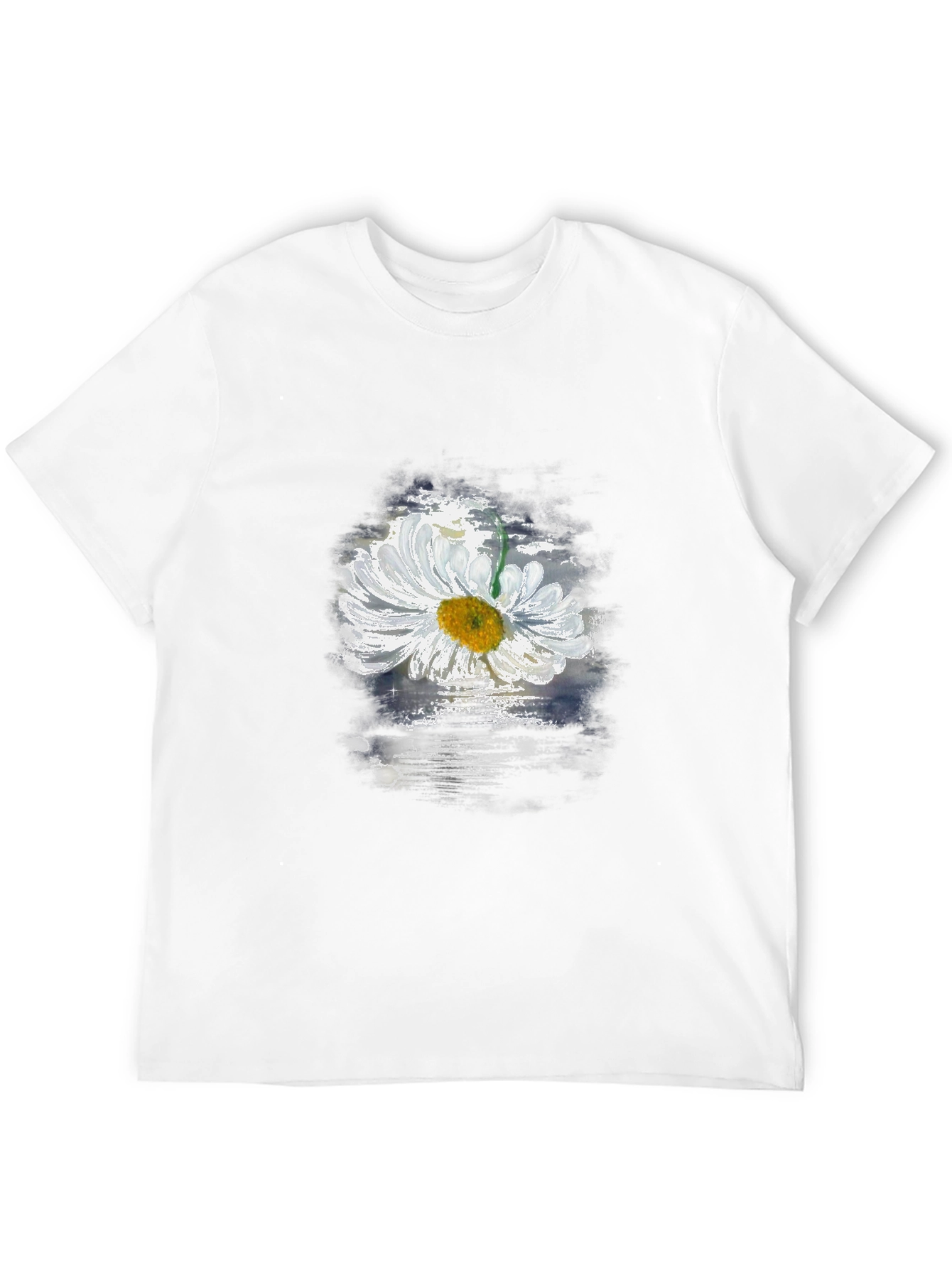 Daisy Flower Graphic Black T-Shirt