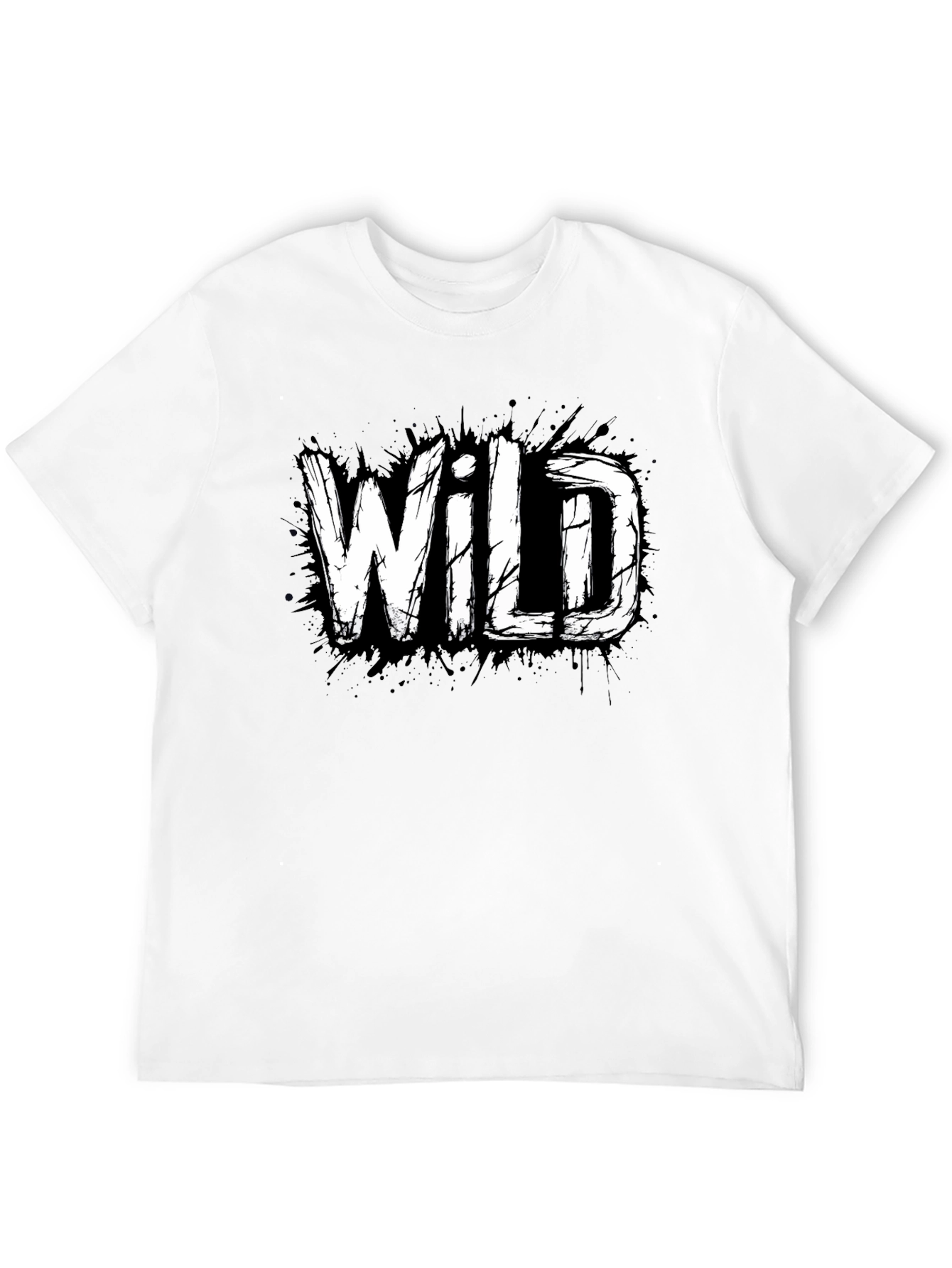 Wild Graphic Print Black T-Shirt