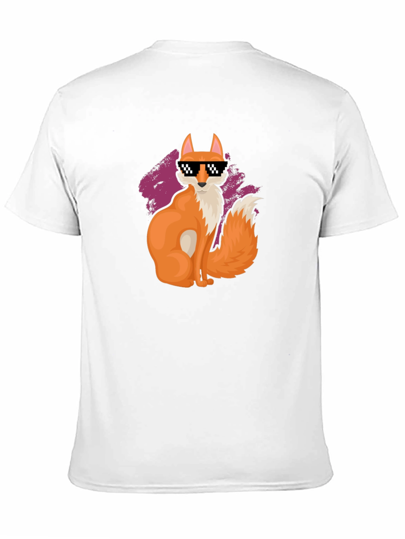 Cool Fox Pixel Sunglasses Black T-Shirt