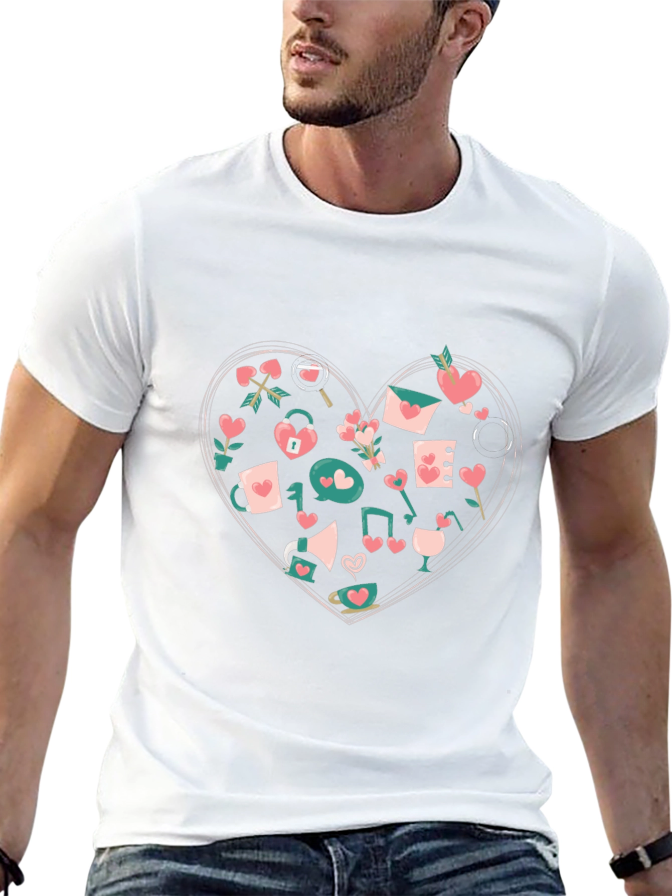 Heart Valentines Graphic T-Shirt