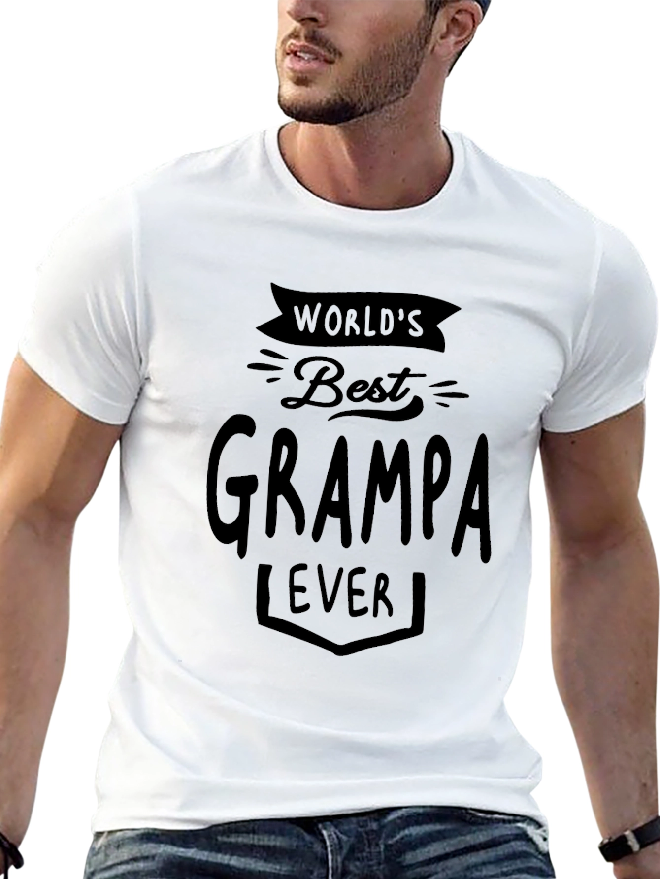 Worlds Best Grampa Ever Black T-Shirt