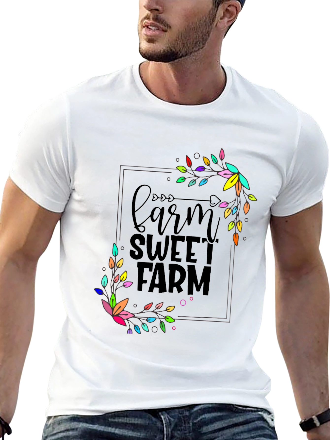 Farm Sweet Farm Graphic T-Shirt - Black