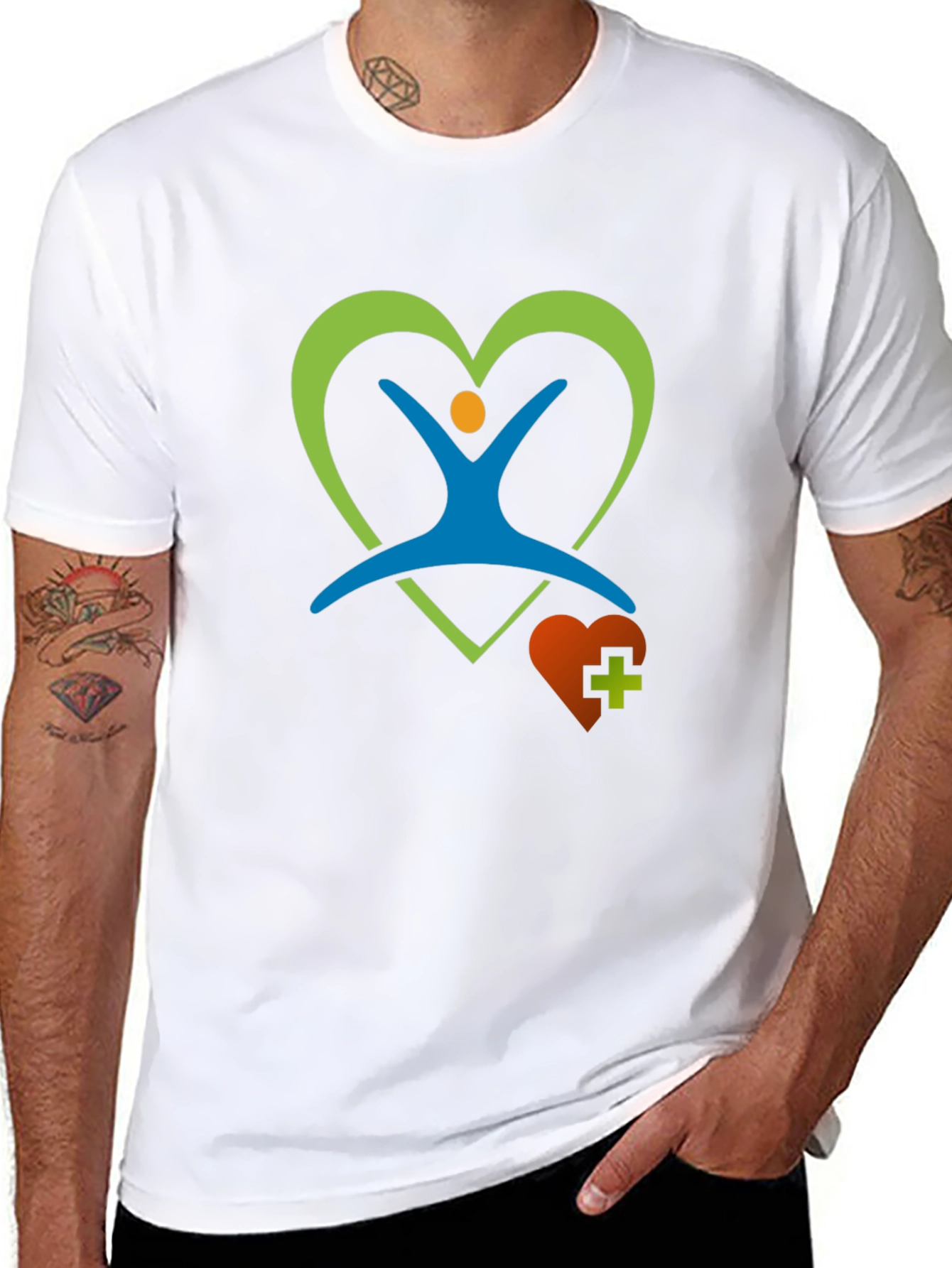 Heart of Health Graphic Tee - Black Cotton T-Shirt