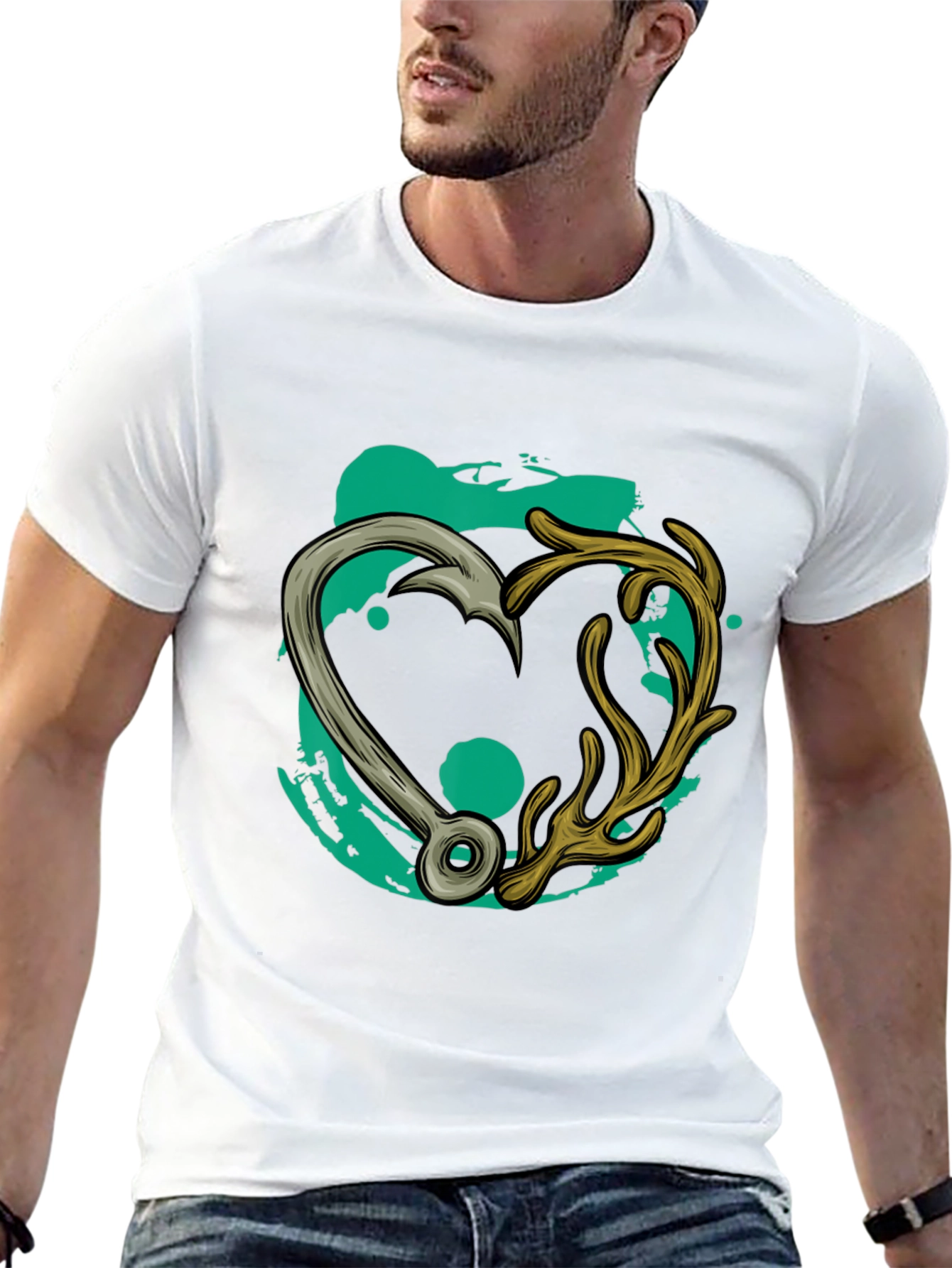 Fishing & Hunting Love T-Shirt: Hook Meets Antler Tee