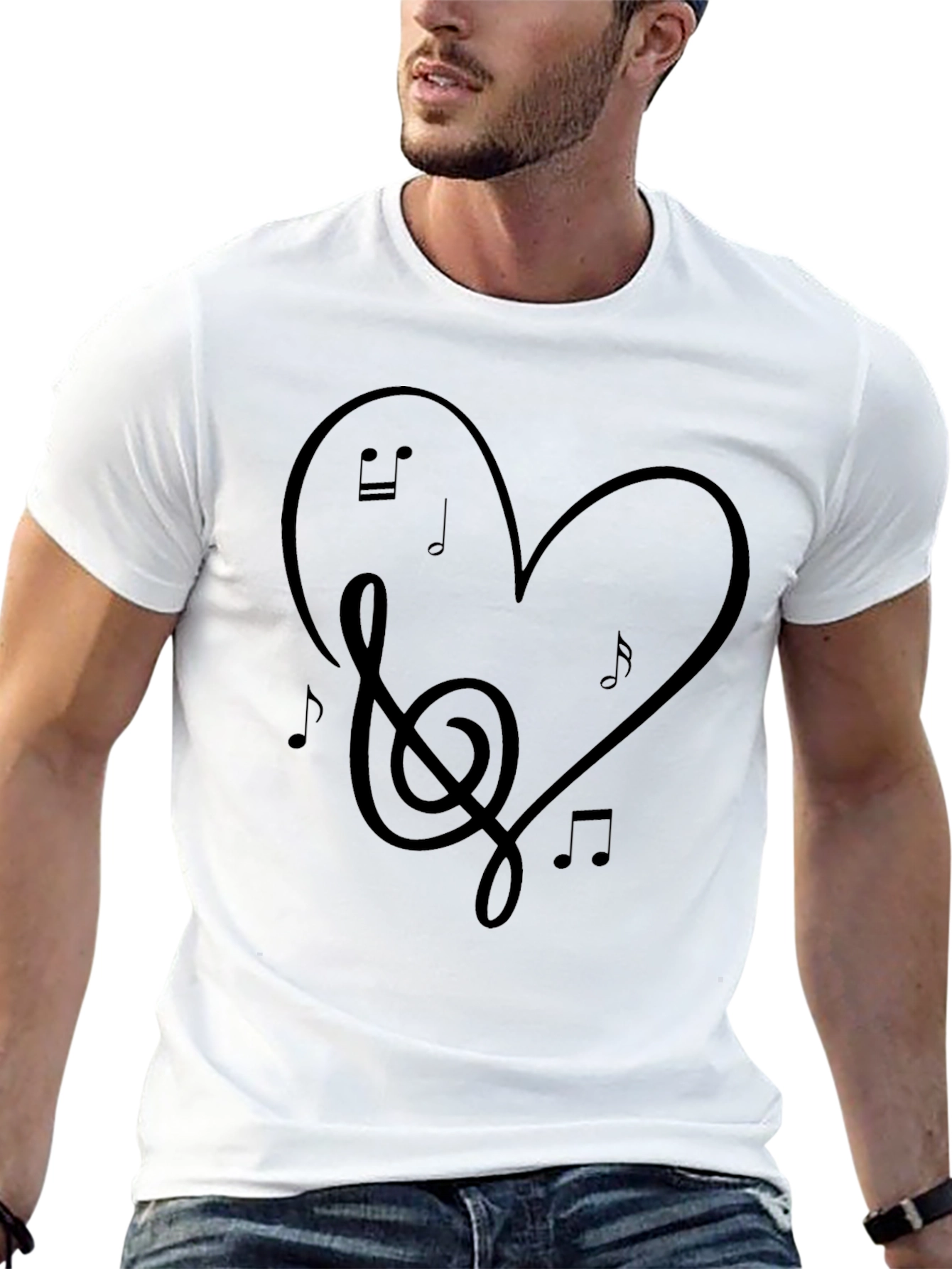 Musical Heart T-Shirt - Black Graphic Tee