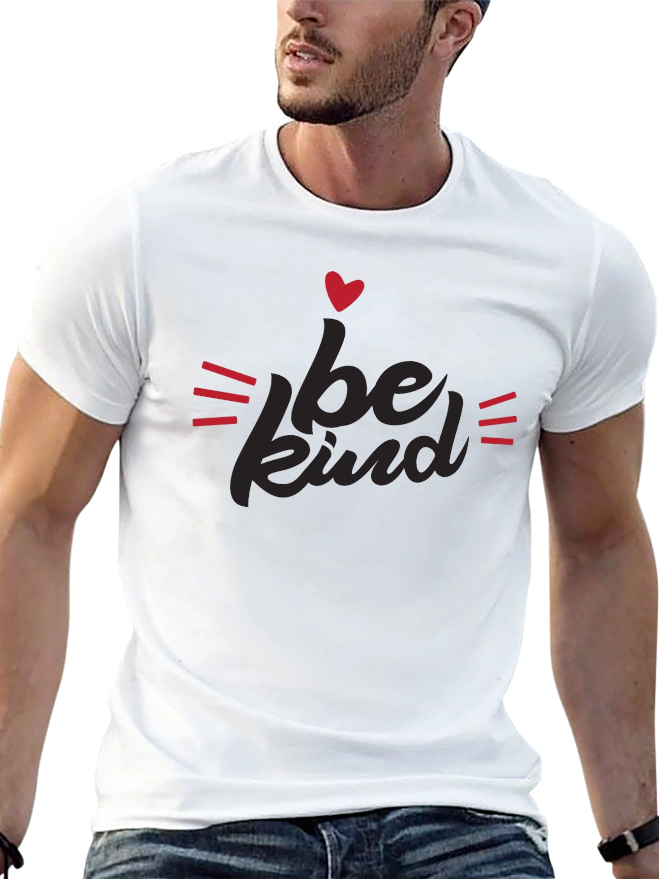 Be Kind Heart Graphic T-Shirt - Black