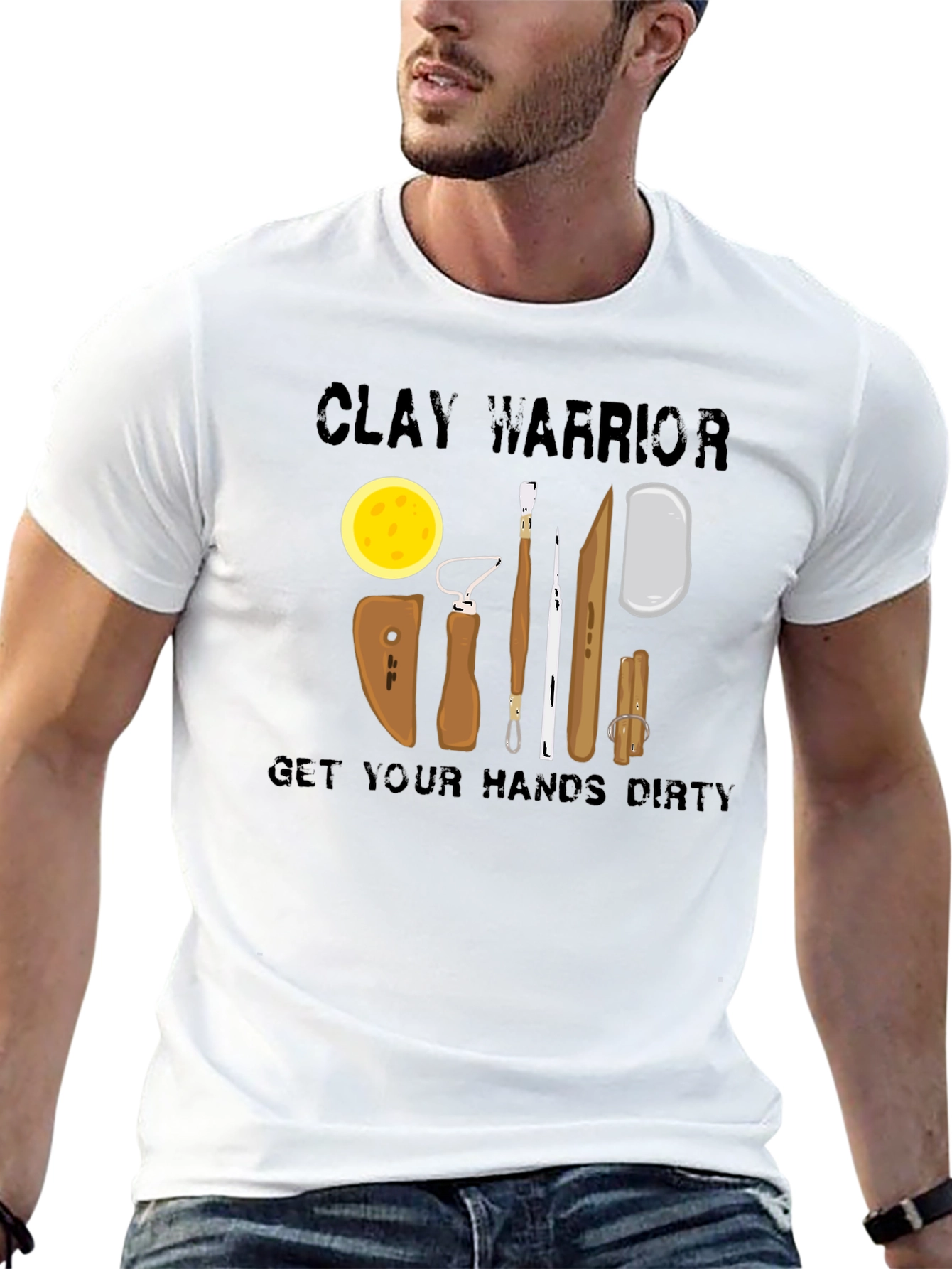Clay Warrior T-Shirt - Pottery Tools Design