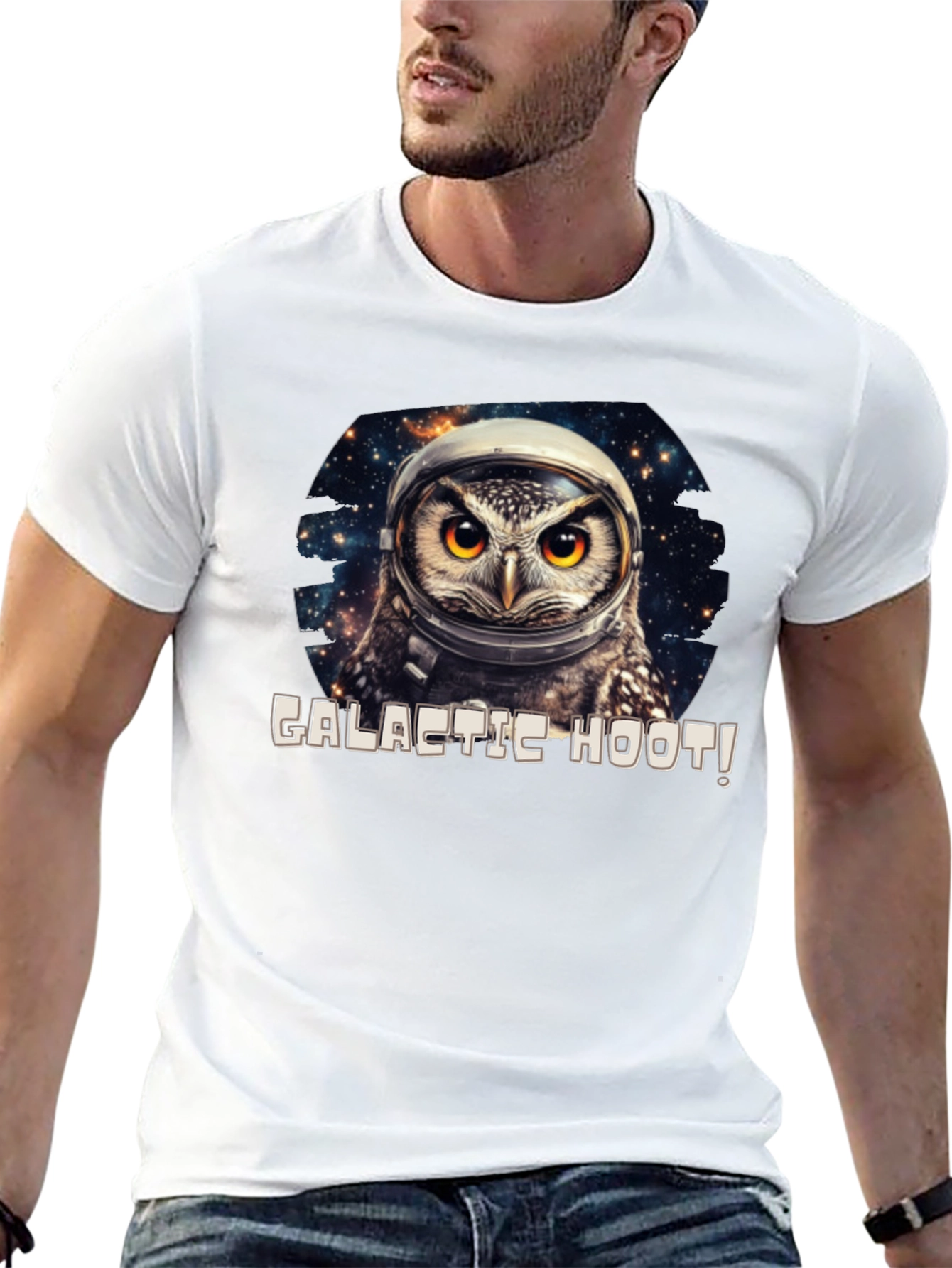Galactic Hoot Owl T-Shirt - Space Adventure Tee