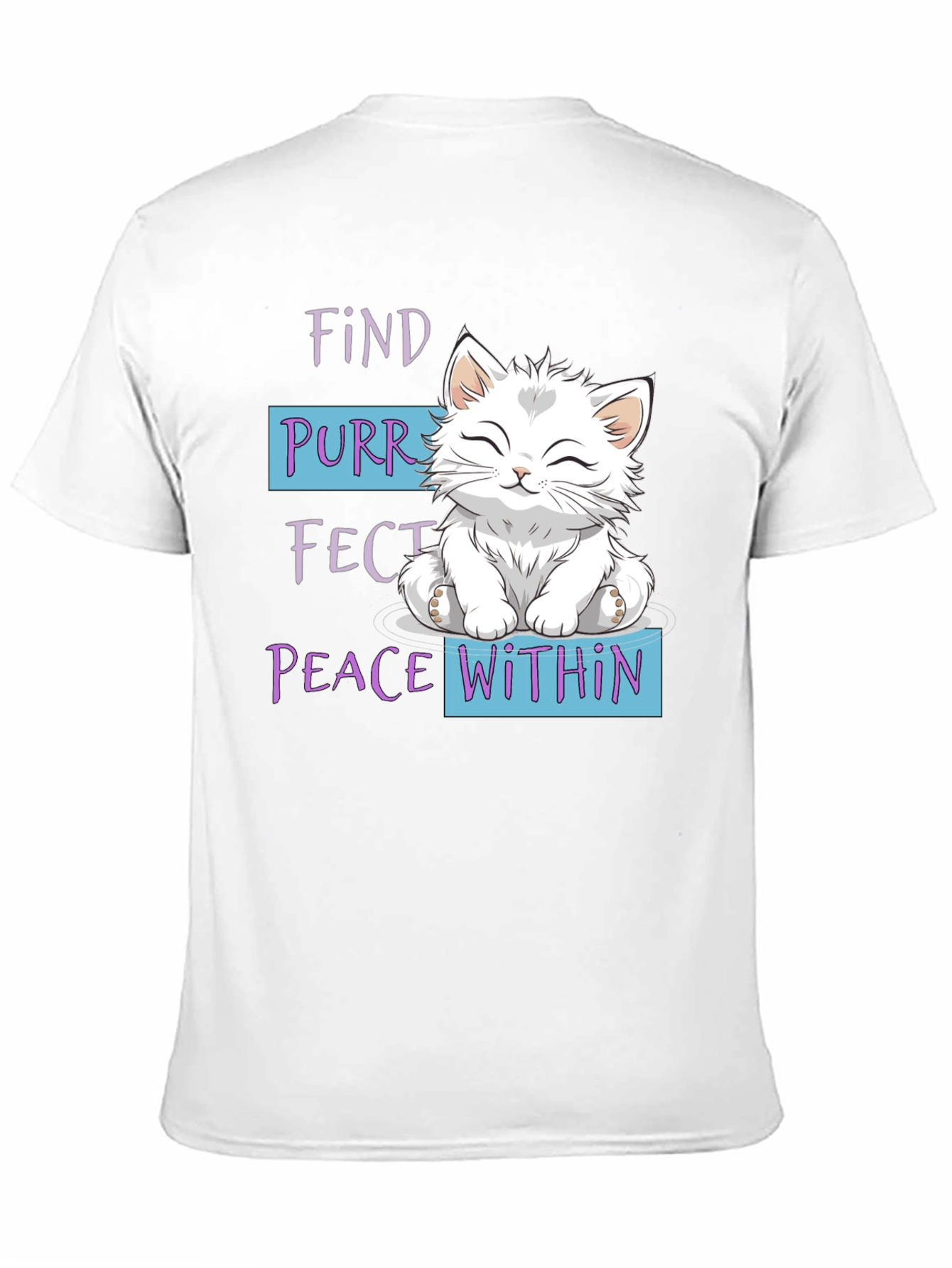 Purrfect Peace Within Cat Graphic T-Shirt