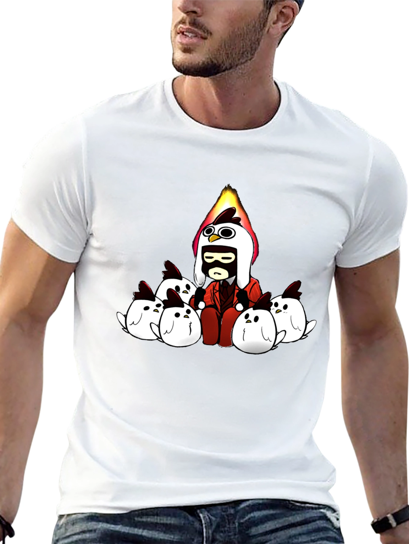 Stylish Cartoon Chicken T-Shirt