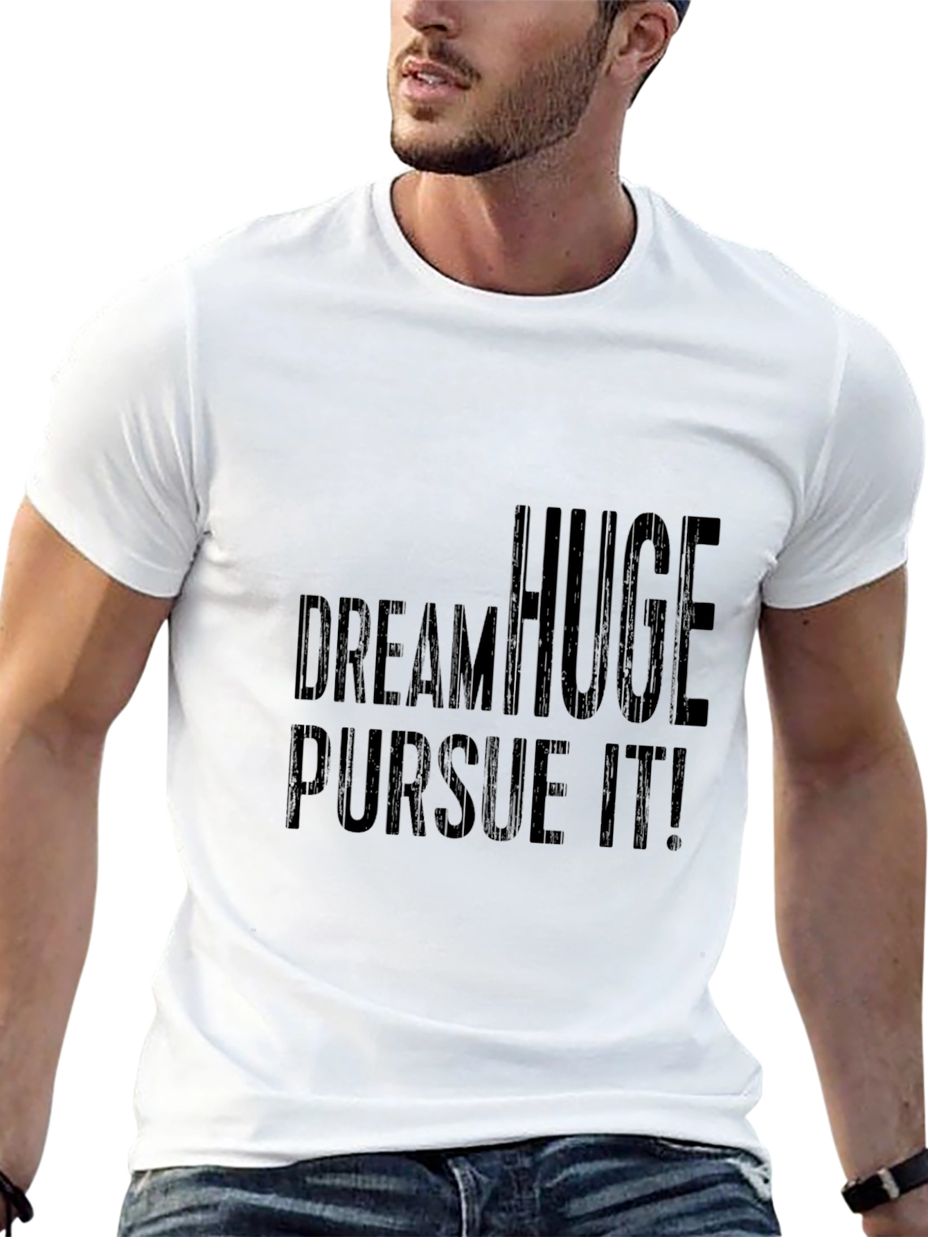 Dream Huge Pursue It! Graphic Tee - Black
