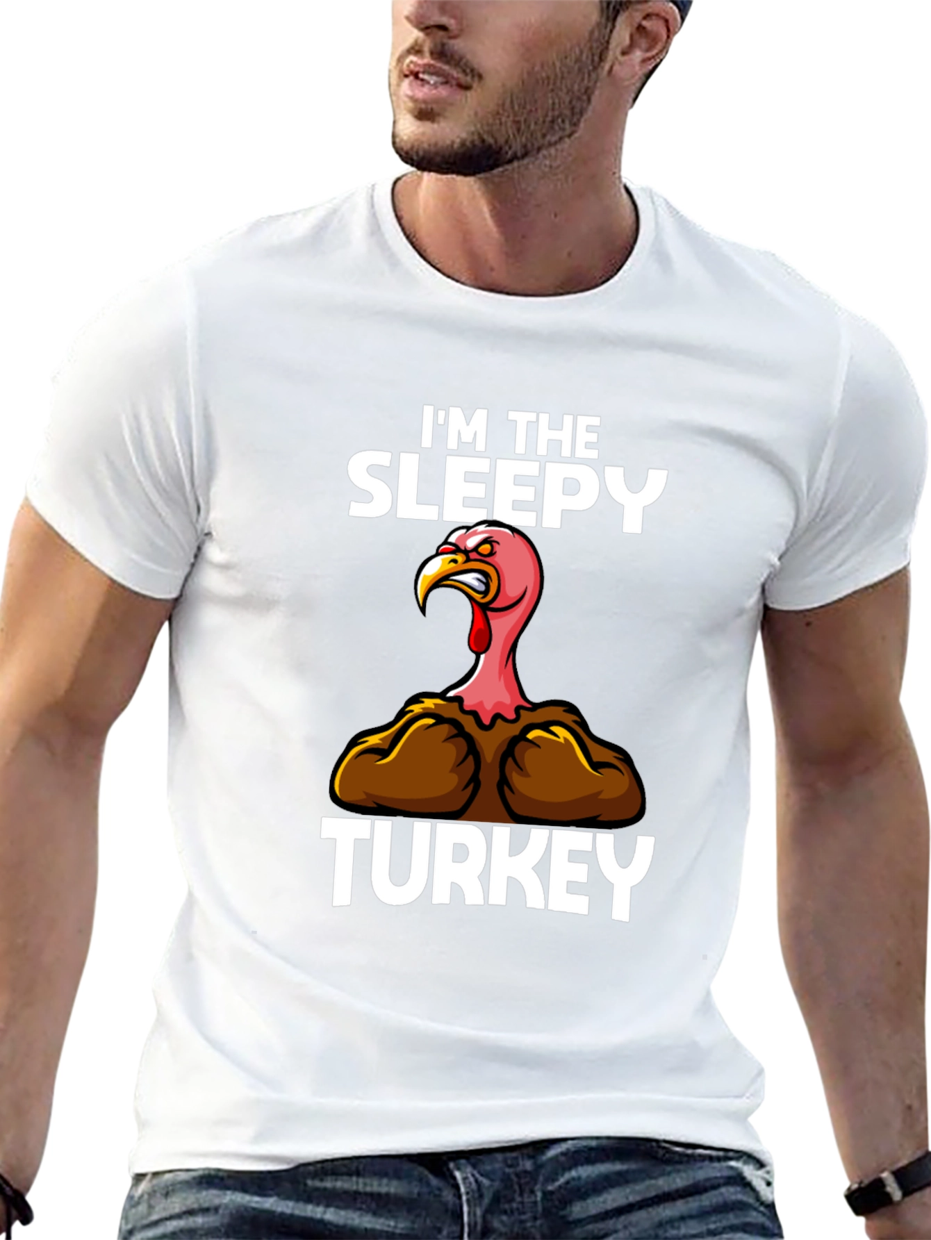 Sleepy Turkey Graphic Tee - Thanksgiving Humor