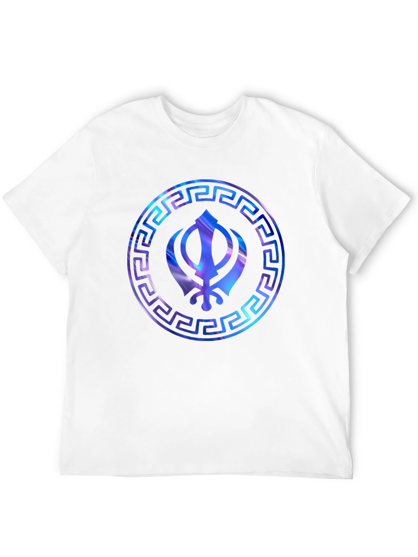 Sikh Khanda Symbol Graphic Print Mens Black T-Shirt