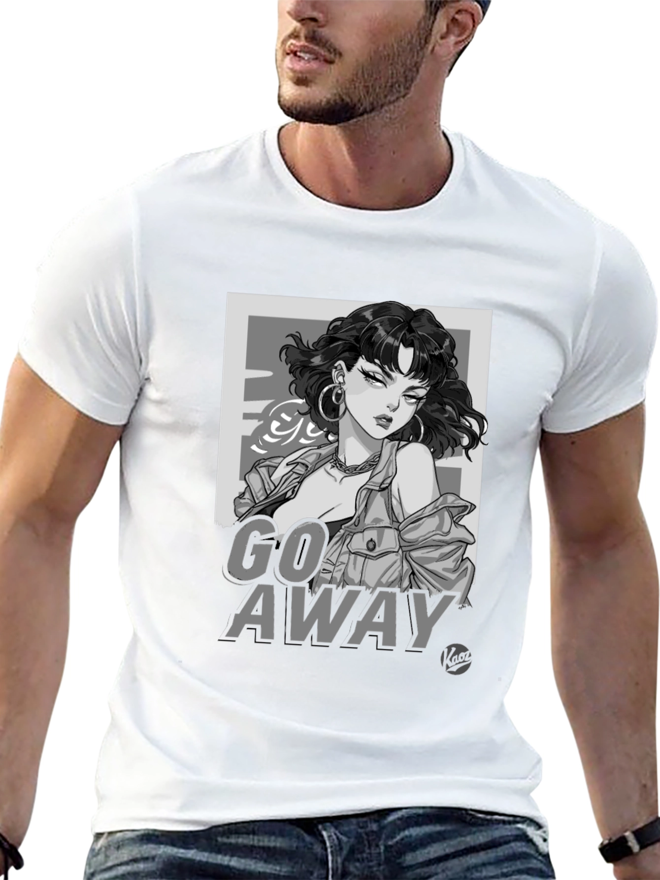 Edgy Graphic Tee - Go Away Black T-Shirt