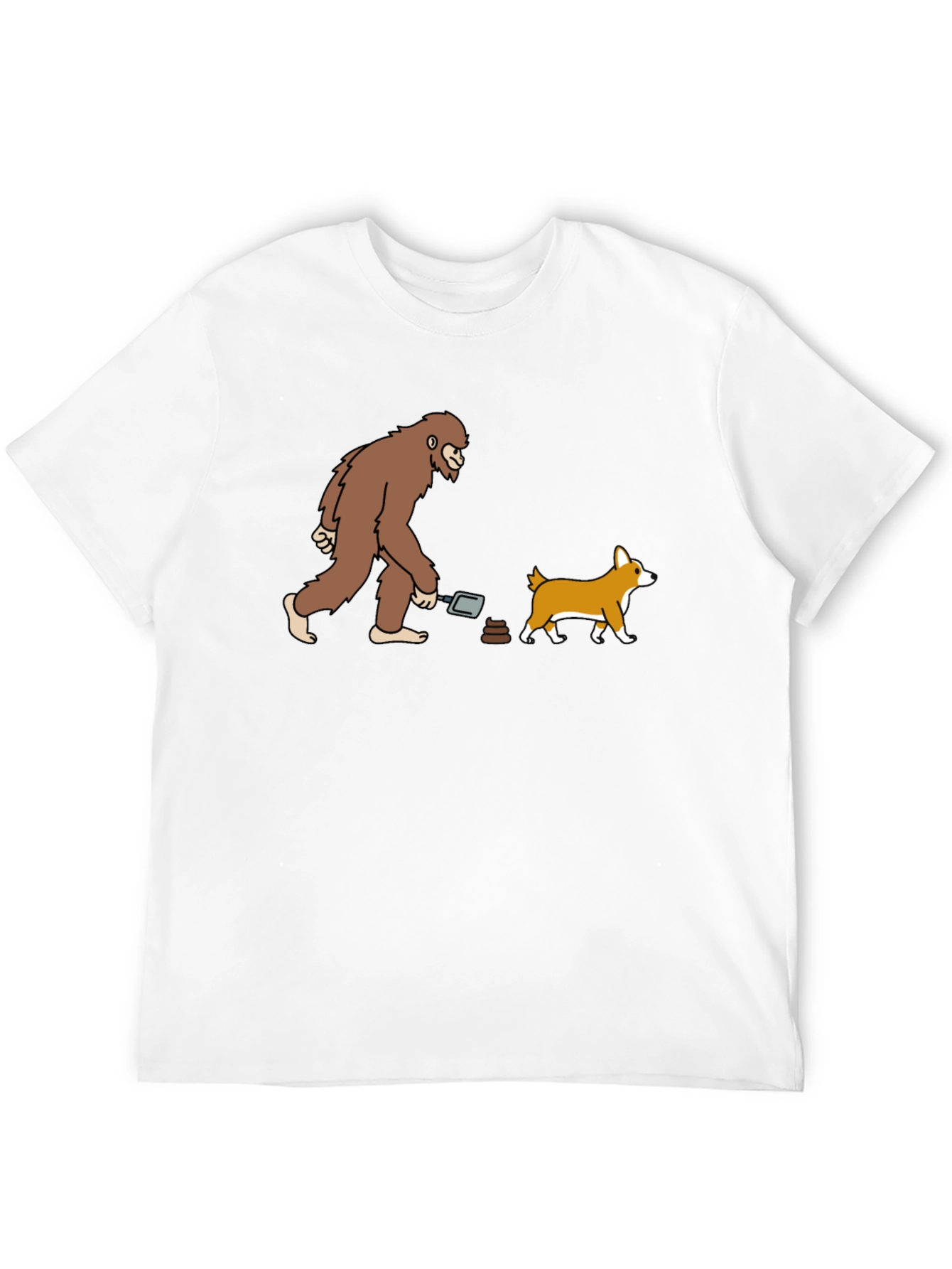 Funny Bigfoot & Dog Poop T-Shirt - Black